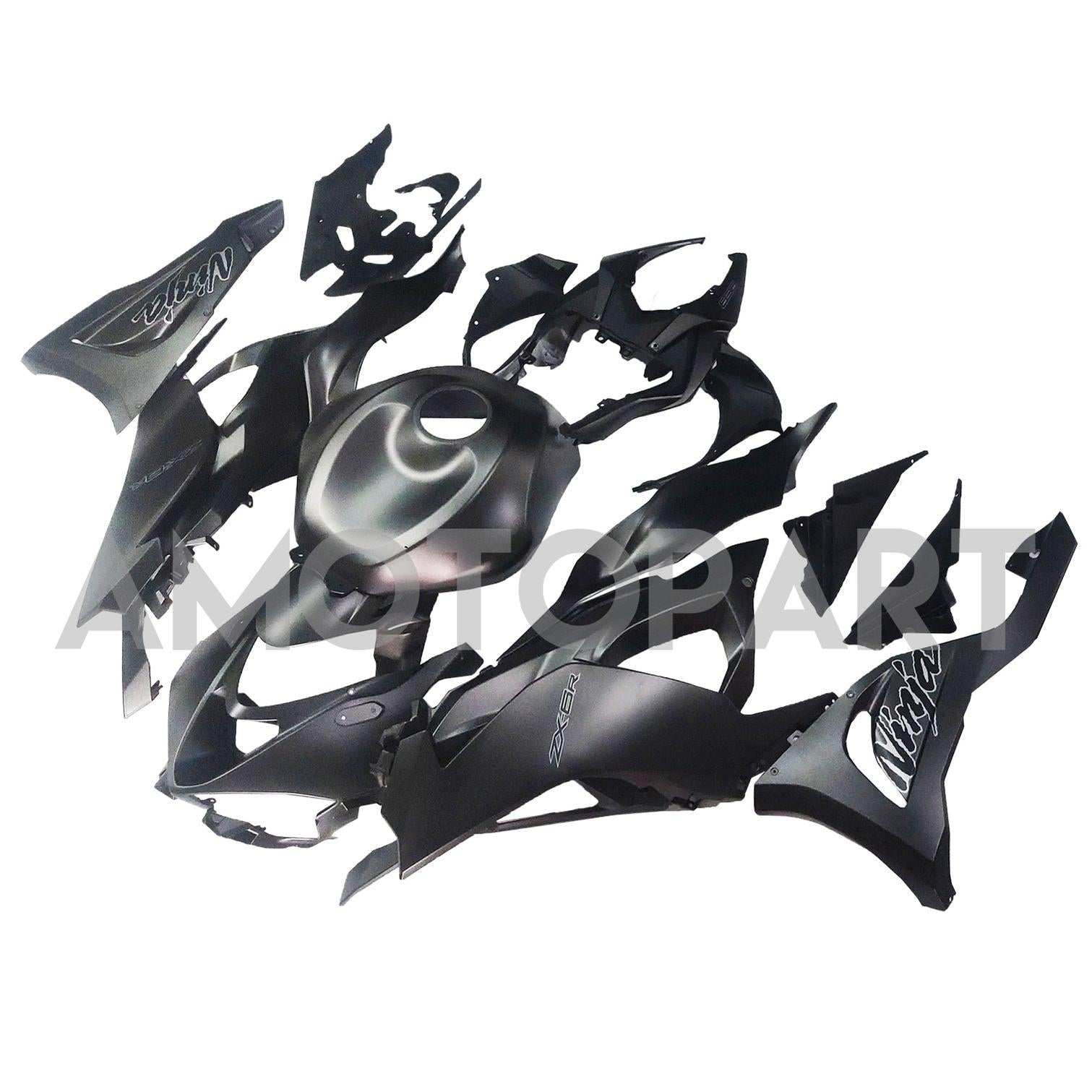 Amotopart 2024 Kawasaki ZX6R Kit de carenado negro mate