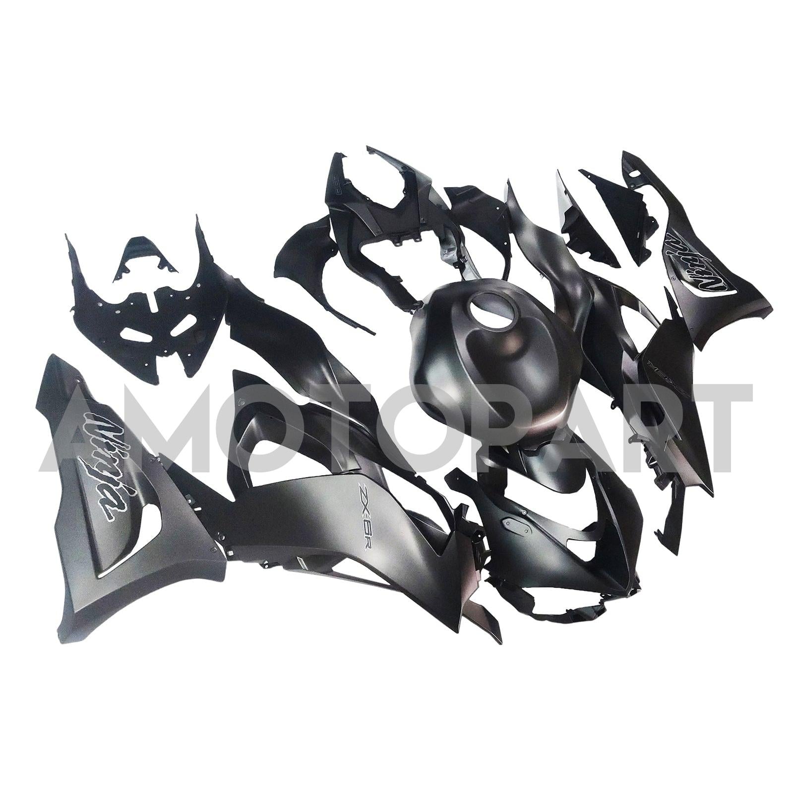 Amotopart 2024 Kawasaki ZX6R Kit de carenado negro mate