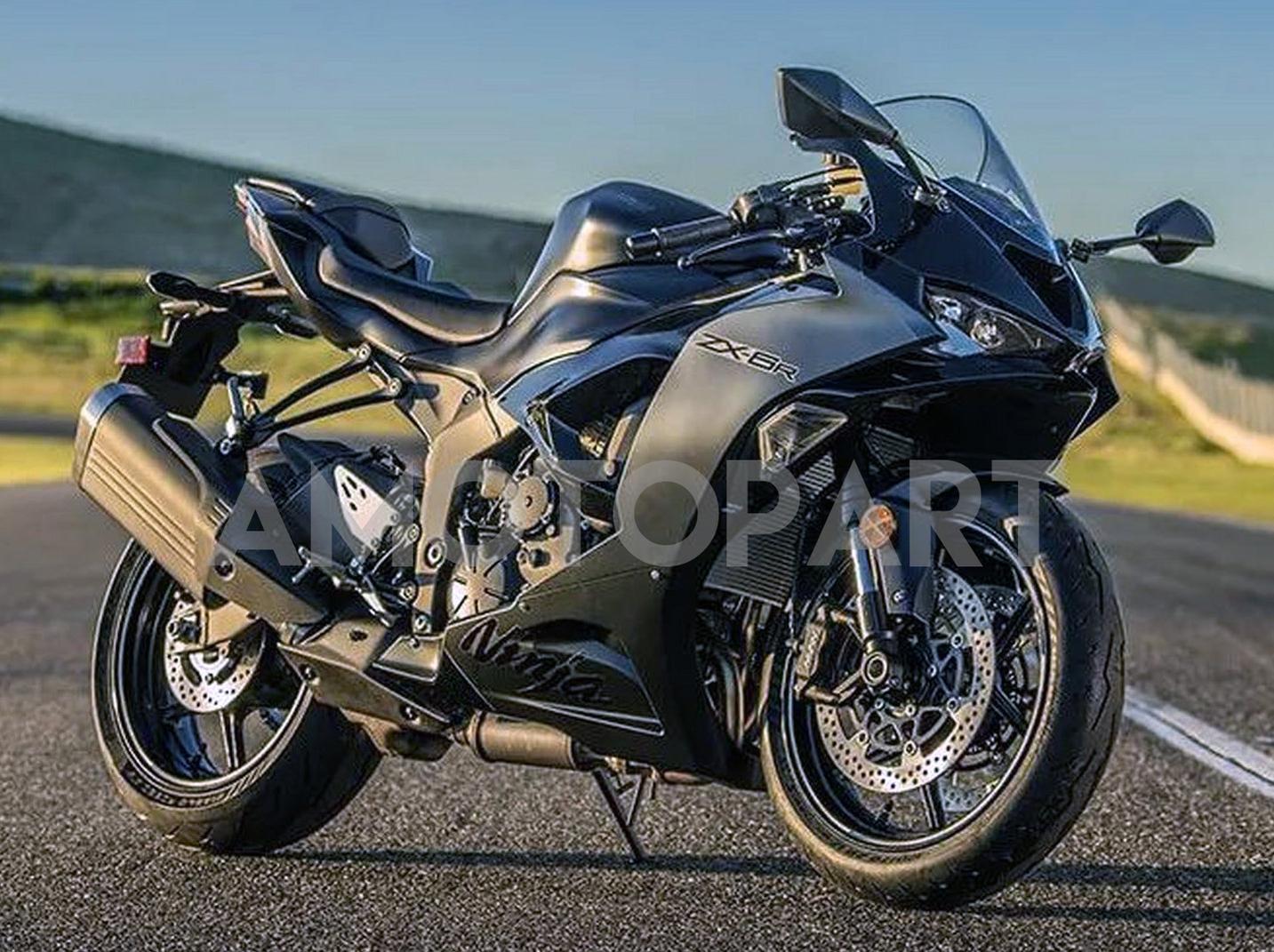 Amotopart 2024 Kawasaki ZX6R Kit de carenado negro mate