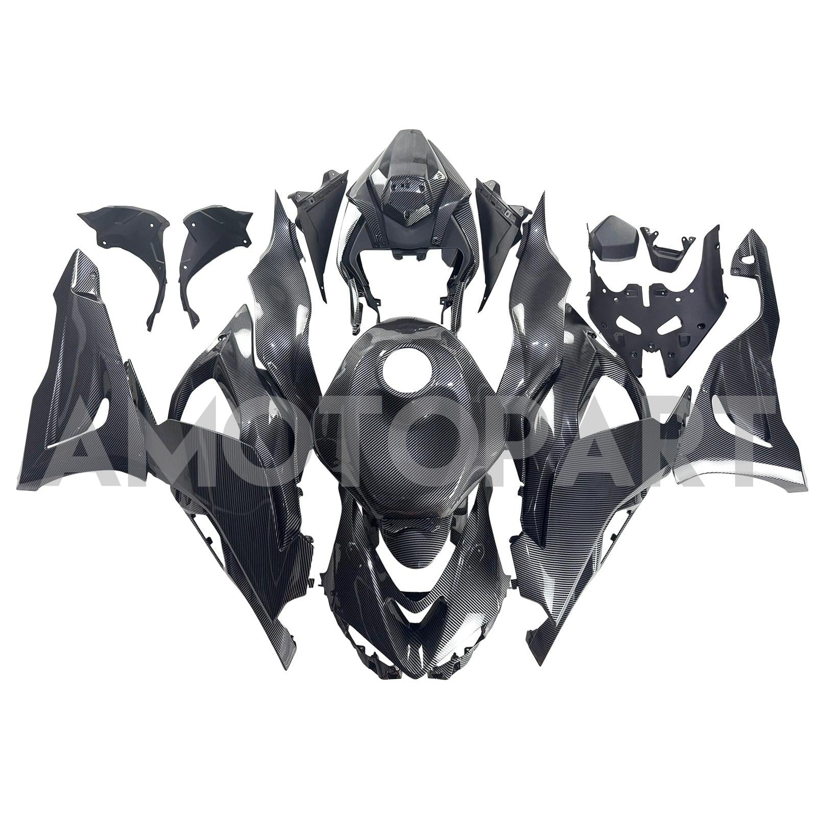 Amotopart 2024-2025 Kawasaki ZX-6R Carbon Fiber Pattern Fairing Kit