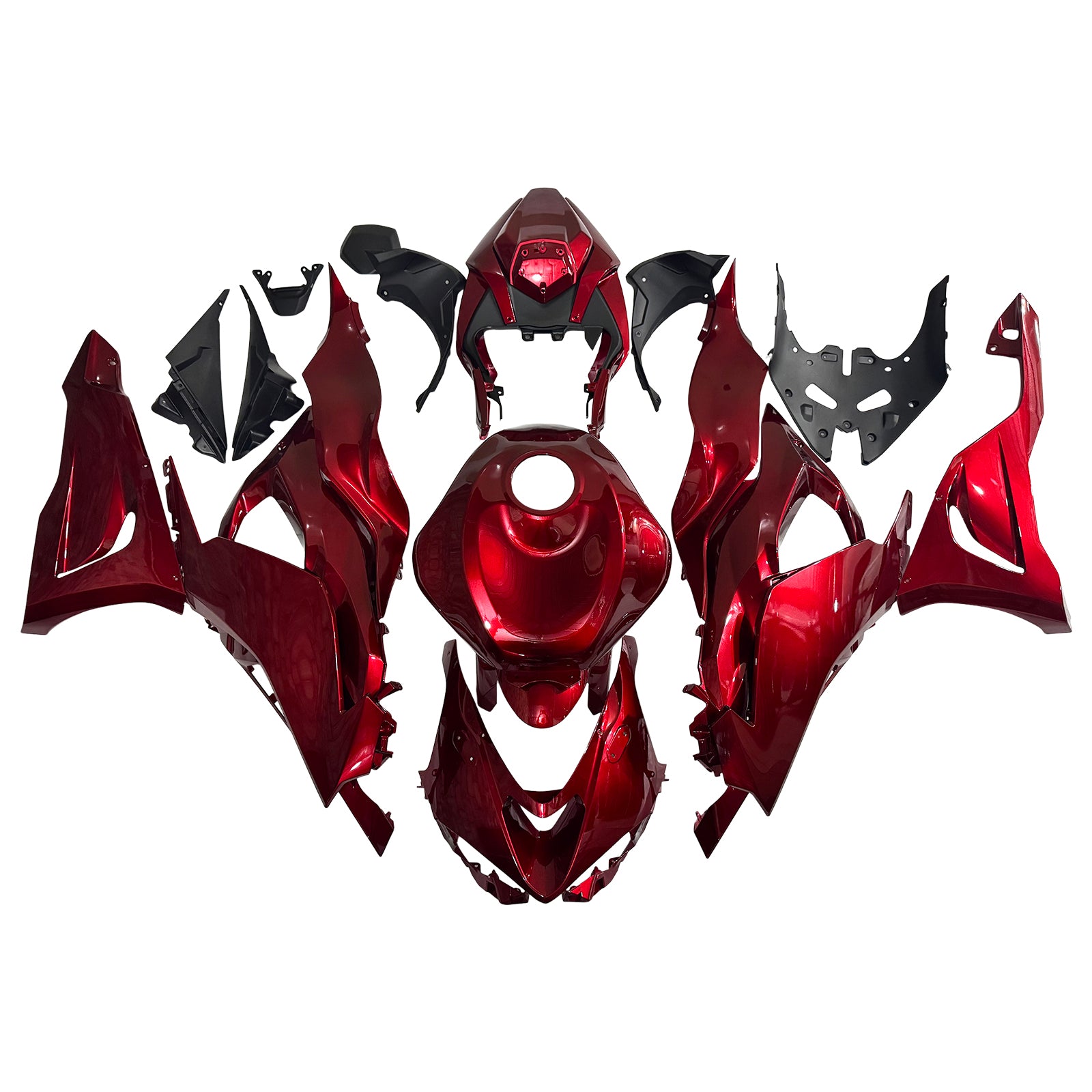 Amotopart 2024-2026 Kawasaki ZX-6R Dark Red Fairing Kit