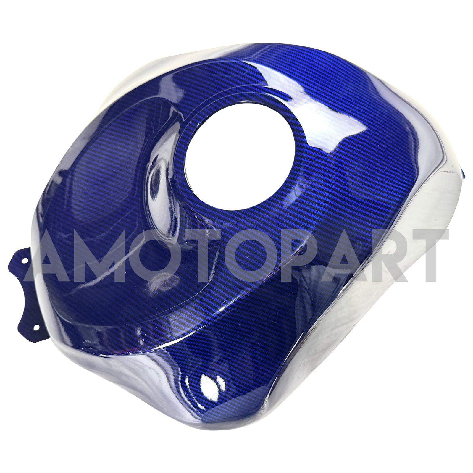 Amotopart 2024–2025 Kawasaki ZX-6R Verkleidungsset mit Karbonfasermuster, Blau
