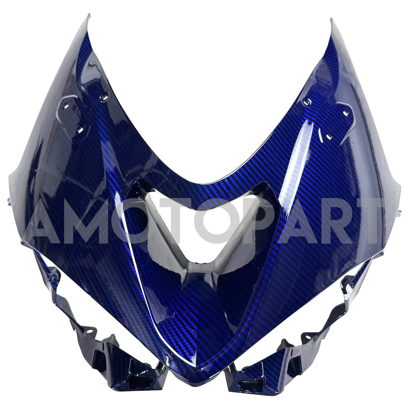 Amotopart 2024–2025 Kawasaki ZX-6R Verkleidungsset mit Karbonfasermuster, Blau