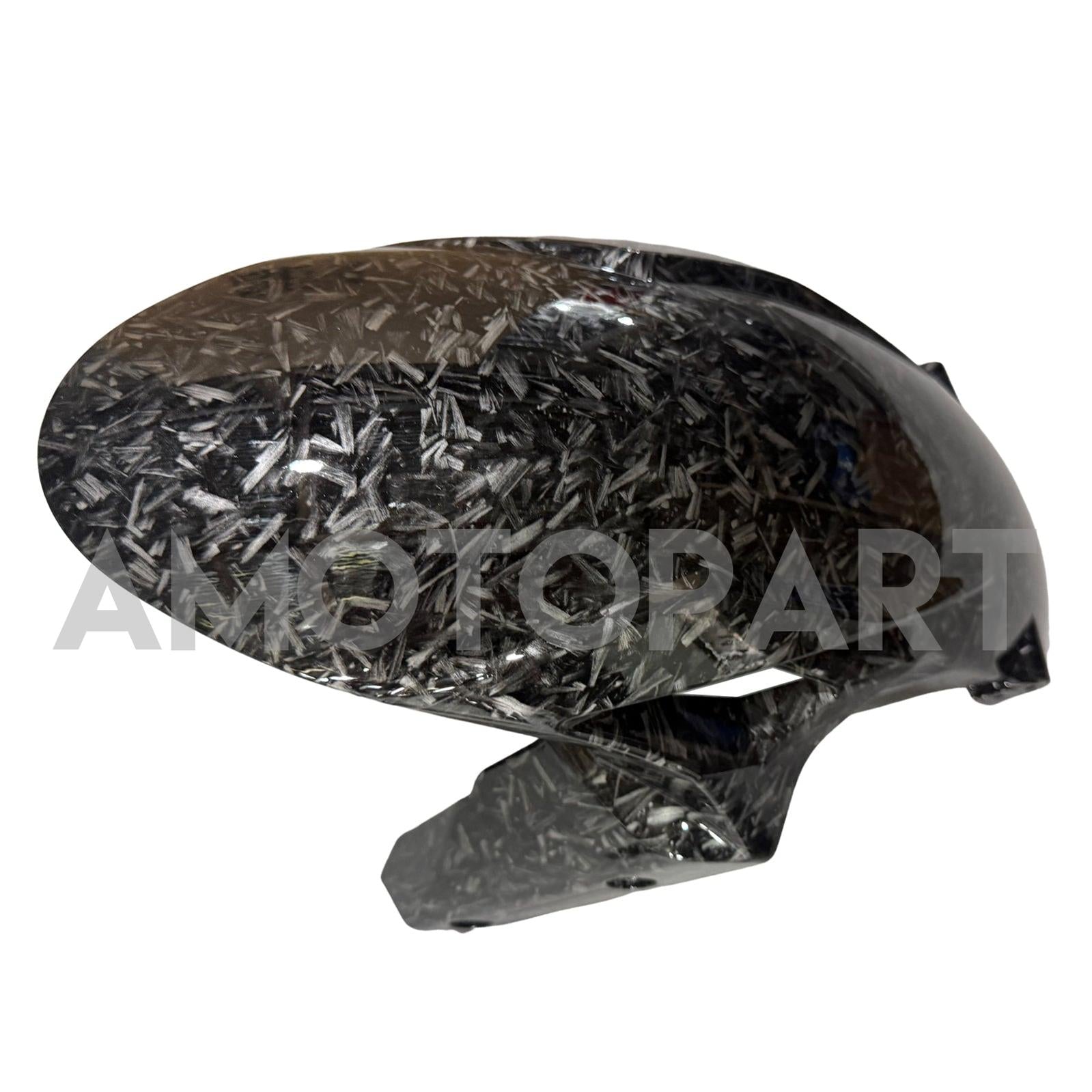 Amotopart 2024-2026 Kawasaki ZX-6R Black Forged Carbon Fiber Pattern Red Fairing Kit