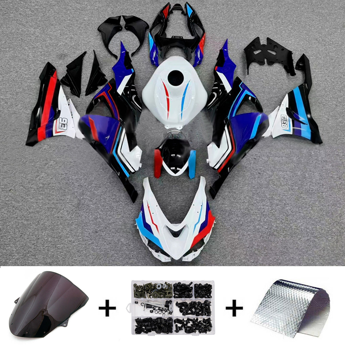 Amotopart 2024-2026 Kawasaki ZX-6R White Blue Black Red Fairing Kit
