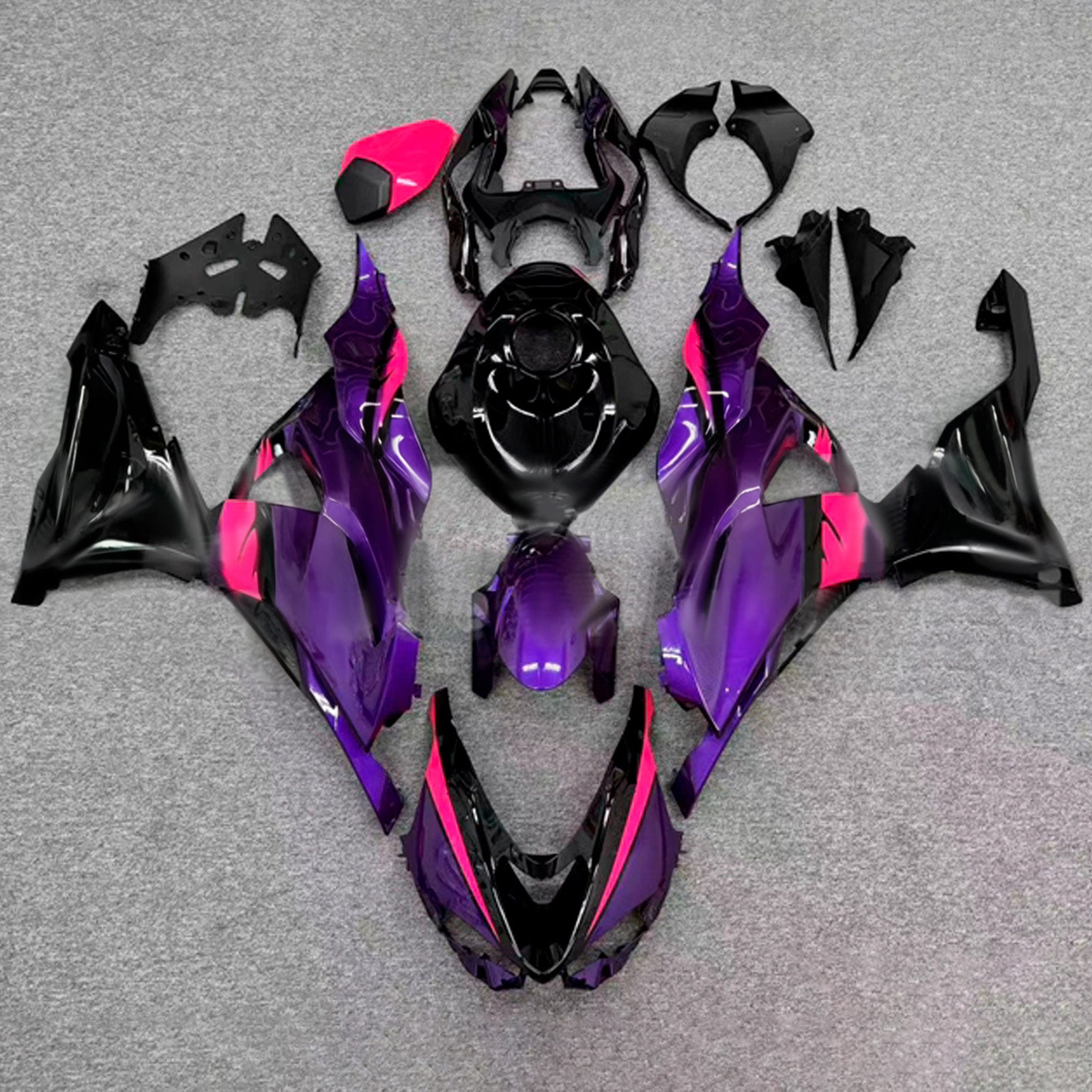 Amotopart 2024-2026 Kawasaki ZX-6R Purple Pink Black Fairing Kit
