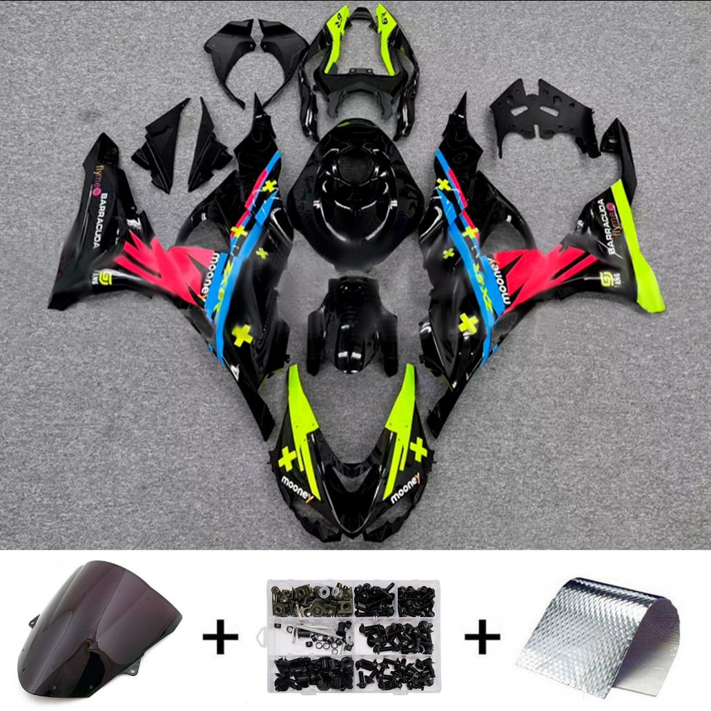 Amotopart 2024-2026 Kawasaki ZX-6R Black Pink Blue Green Fairing Kit