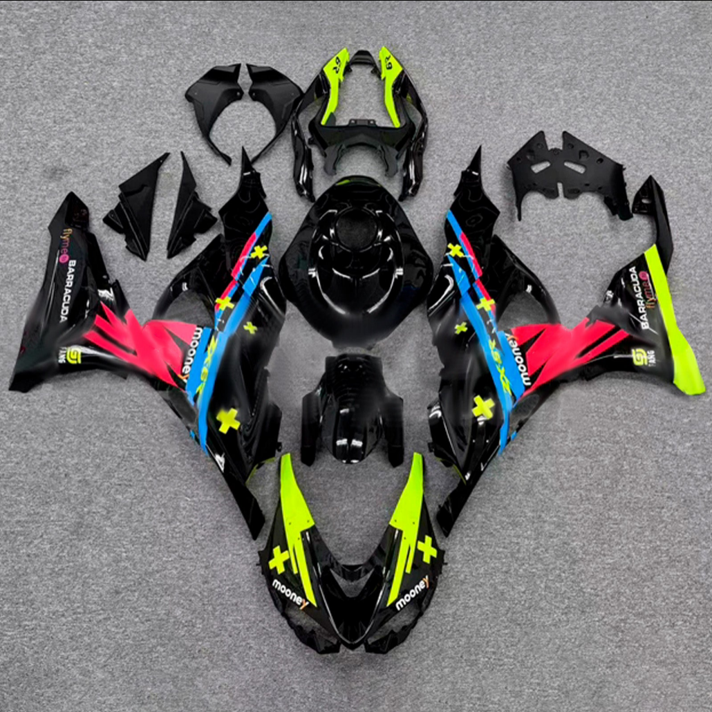Amotopart 2024-2026 Kawasaki ZX-6R Black Pink Blue Green Fairing Kit
