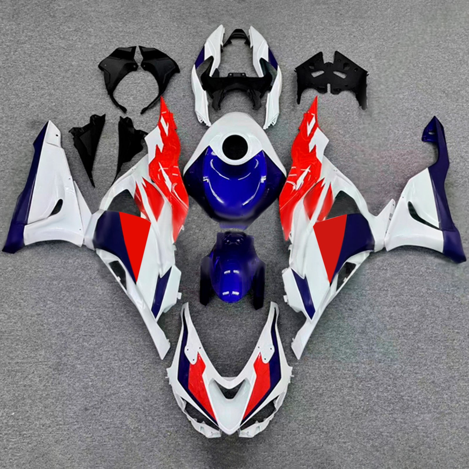 Amotopart 2024-2026 Kawasaki ZX-6R Hvid Rød Blå Fairing Kit