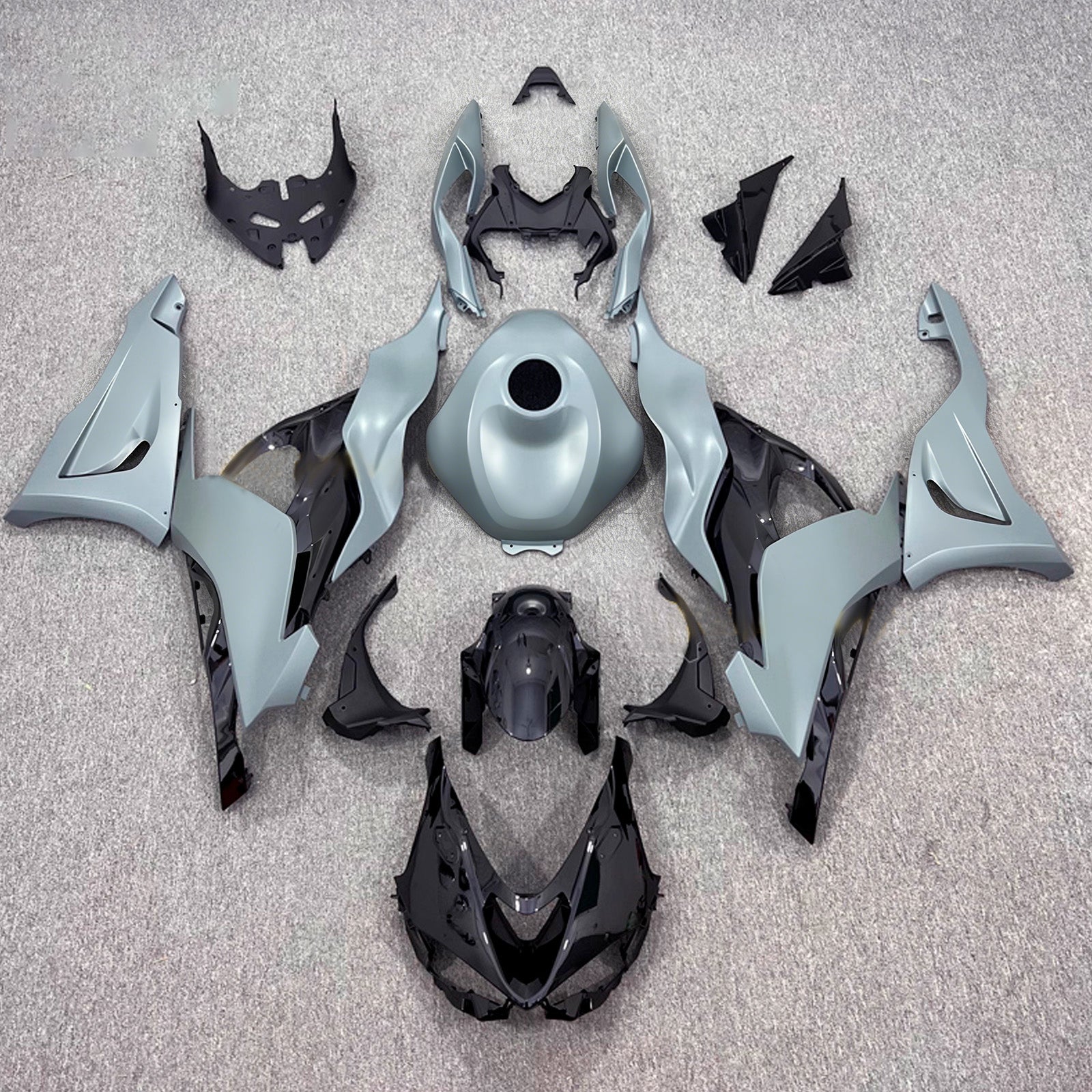 Amotopart 2024-2026 Kawasaki ZX-6R Grey Black Fairing Kit