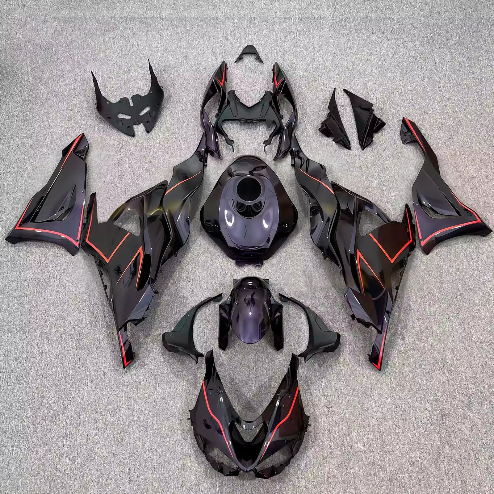 Amotopart 2024-2026 Kawasaki ZX-6R Dark Purple Black Fairing Kit