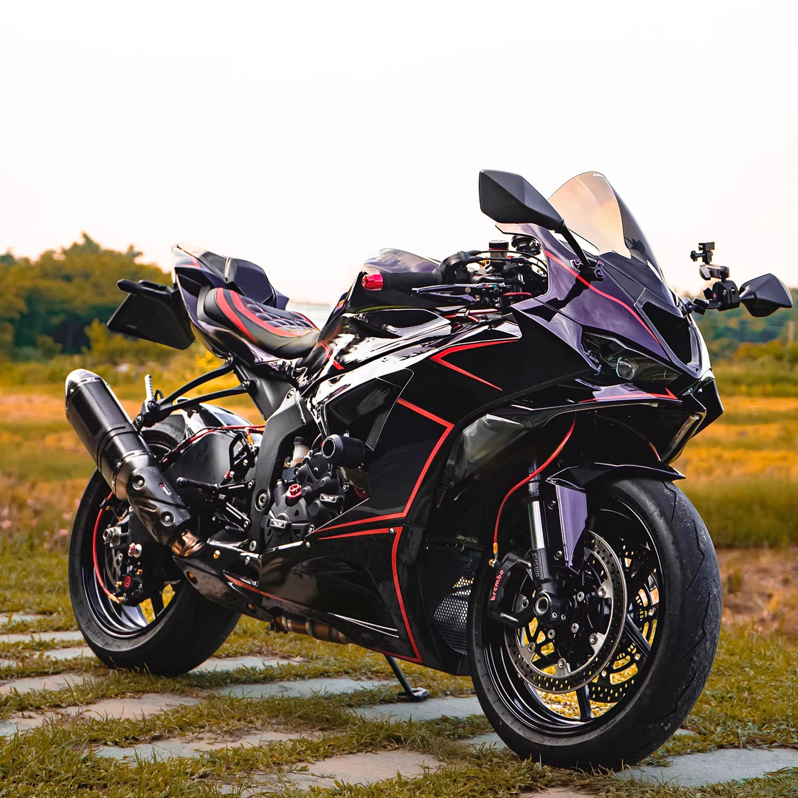 Amotopart 2024-2026 Kawasaki ZX-6R Dark Purple Black Fairing Kit