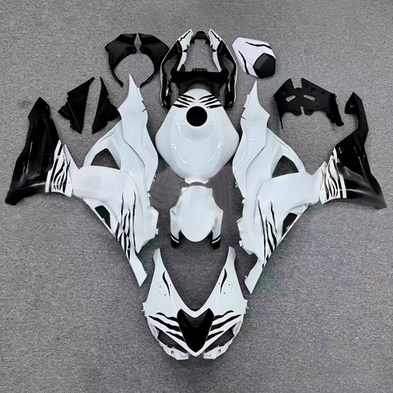 Amotopart 2024-2026 Kawasaki ZX-6R ホワイト & ブラック フェア