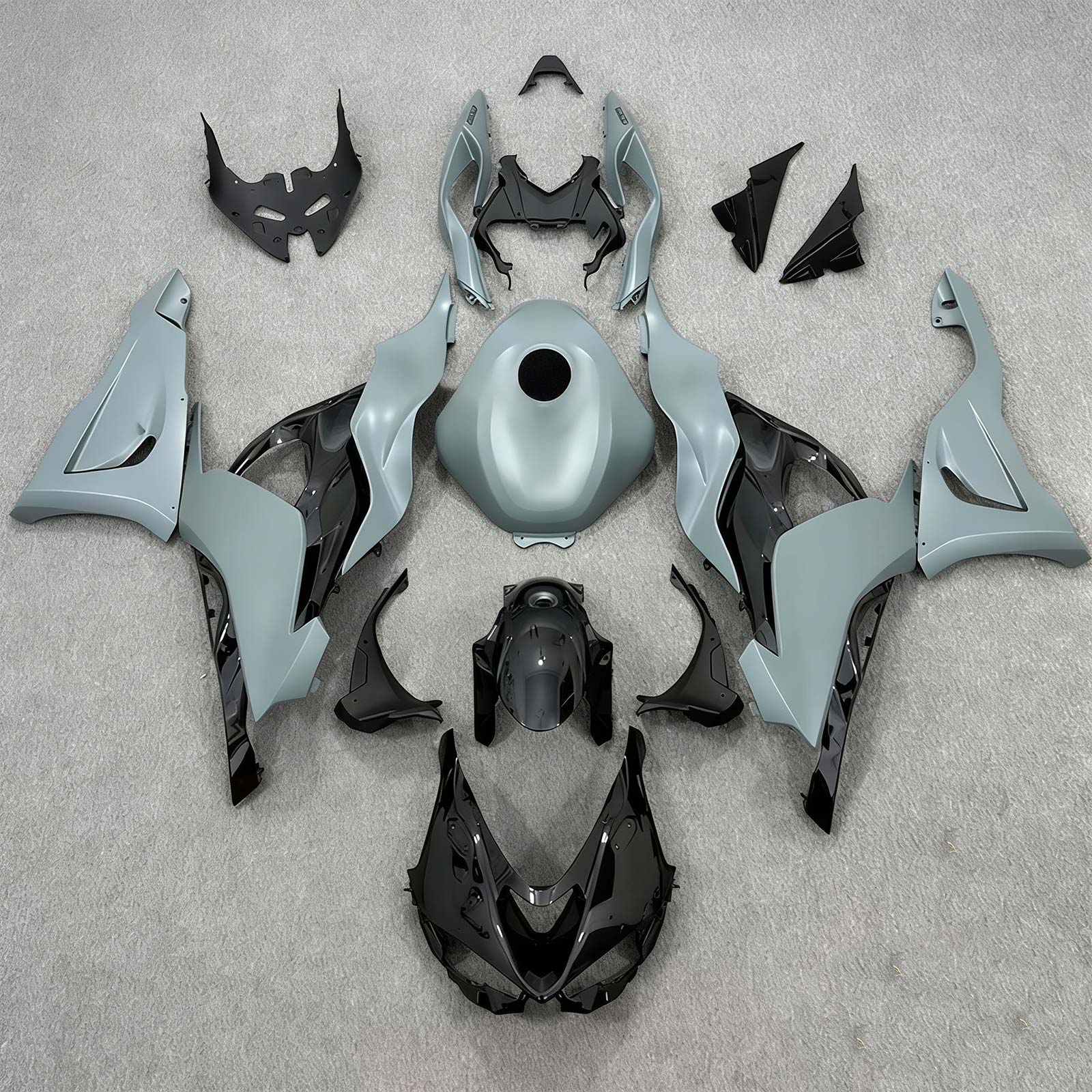 Amotopart 2024-2026 Kawasaki ZX-6R Black Grey Fairing Kit