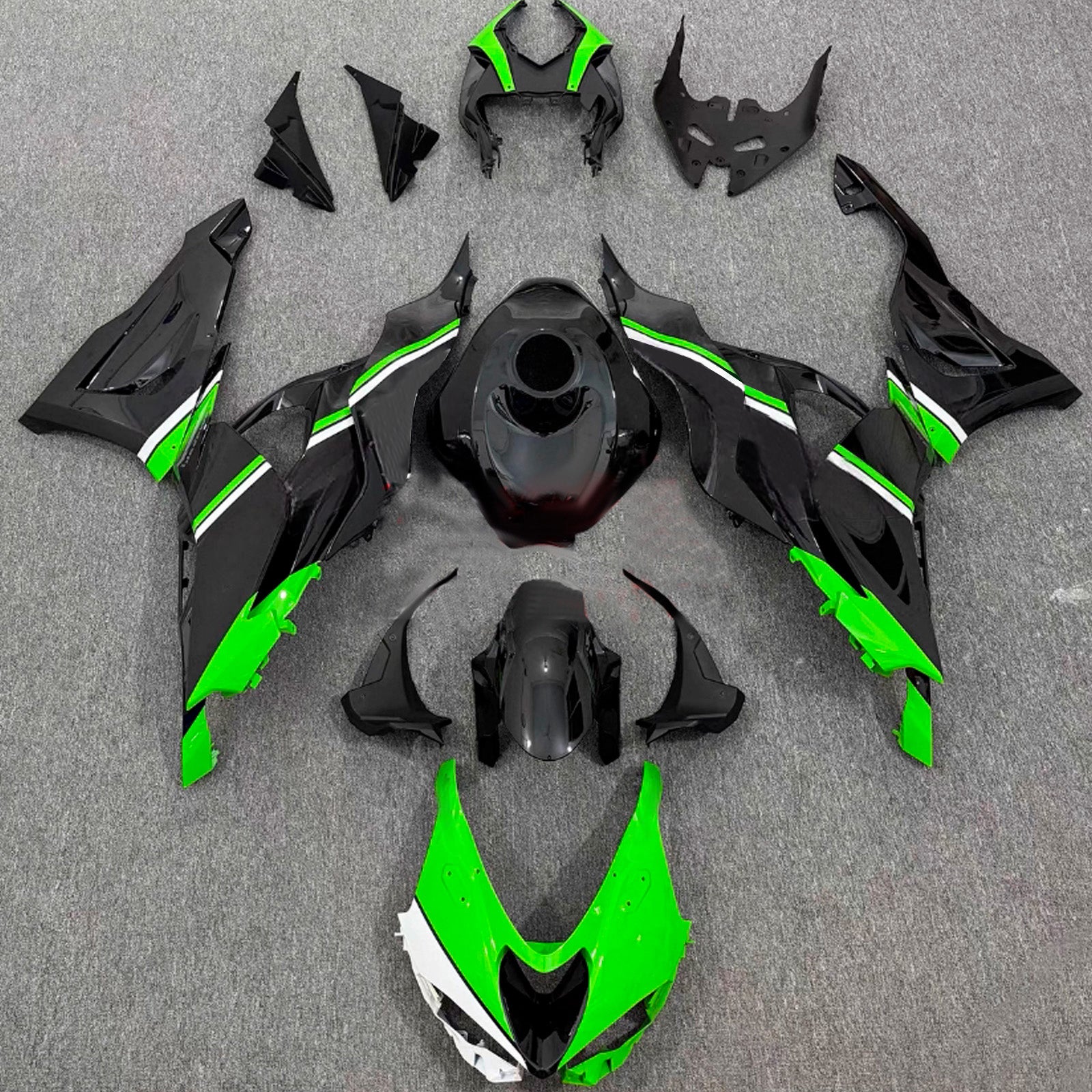 Amotopart 2024-2026 Kawasaki ZX-6R ブラック グリーン ホワイト