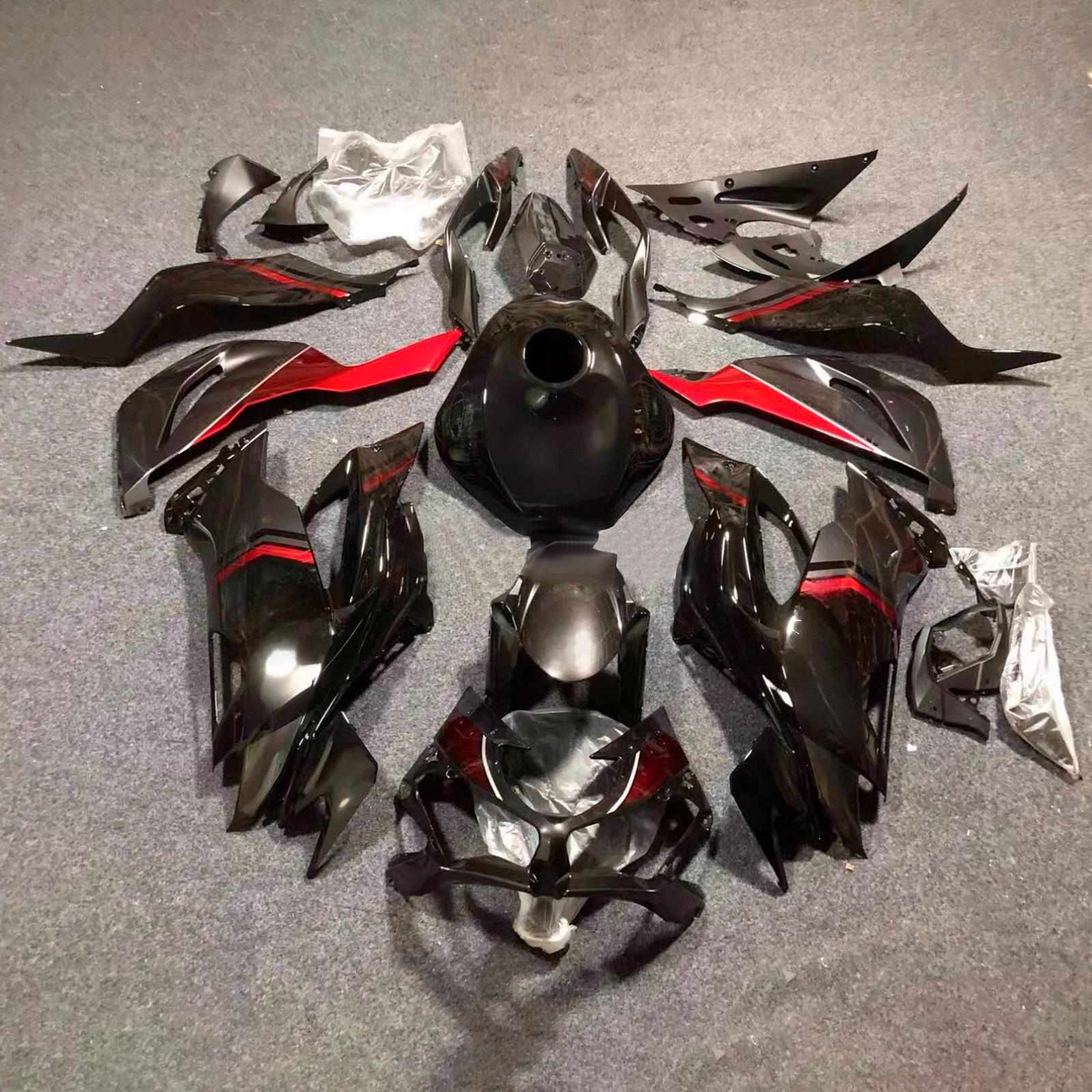 Amotopart 2024-2026 Kawasaki ZX-6R Black Red Fairing Kit