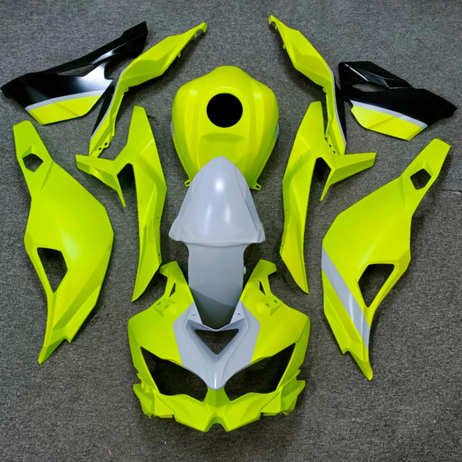 Amotopart 2024-2026 Kawasaki ZX-6R Neon Yellow Gray Fairing Kit