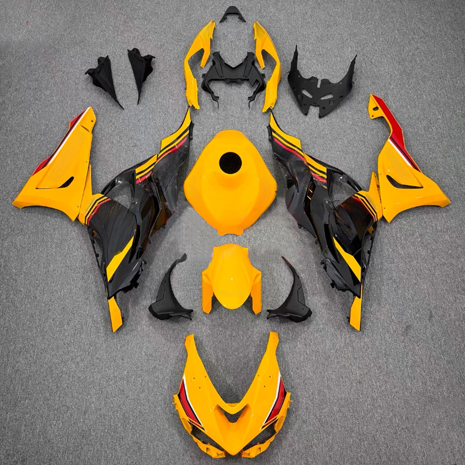 Amotopart 2024-2026 Kawasaki ZX-6R Yellow Black Red Fairing Kit