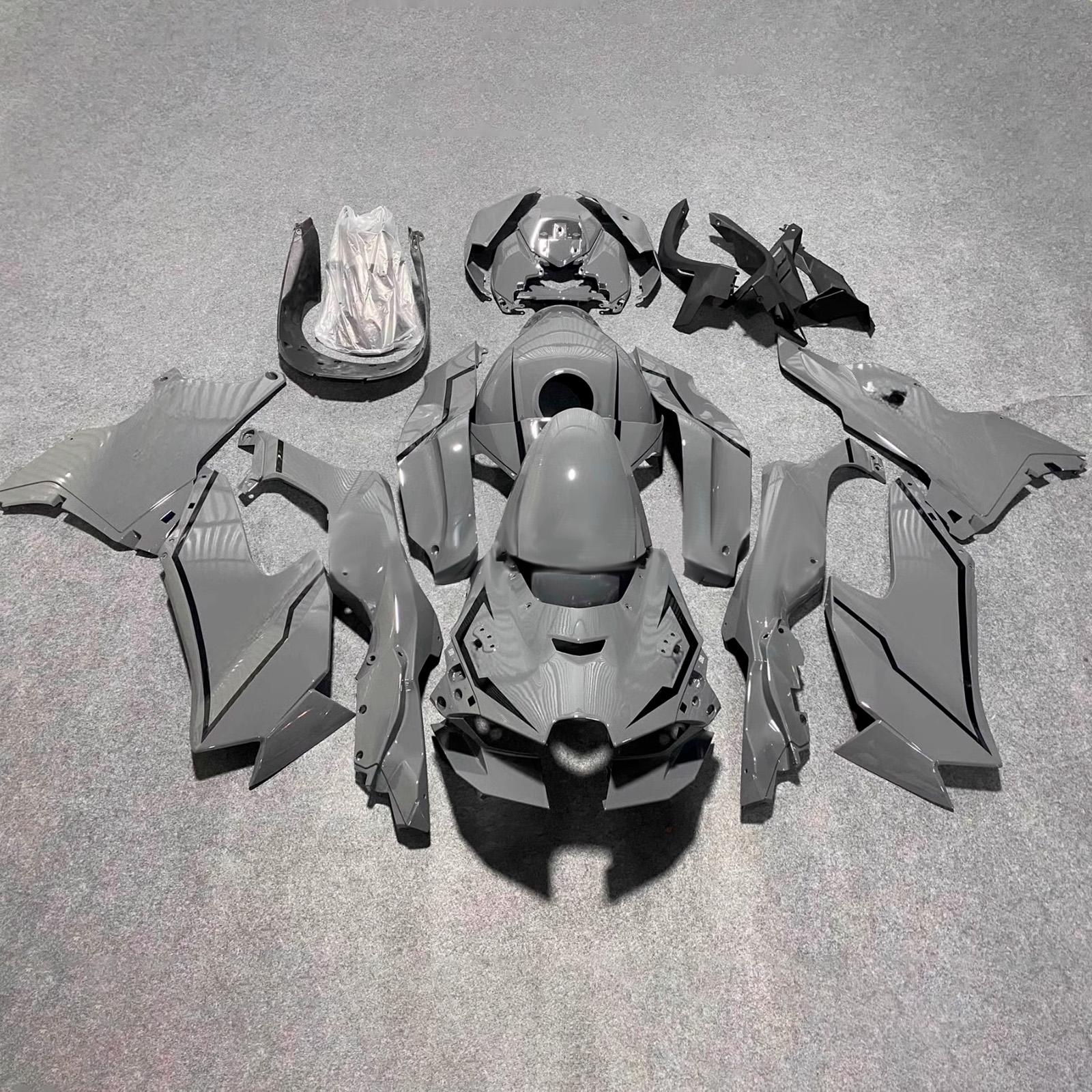 Amotopart 2024-2026 Kawasaki ZX-6R Grey Black White Fairing Kit