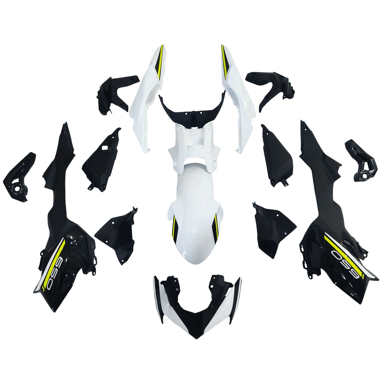 Amotopart 2020-2023 Kawasaki Z650 White Black Green Fairing Kit