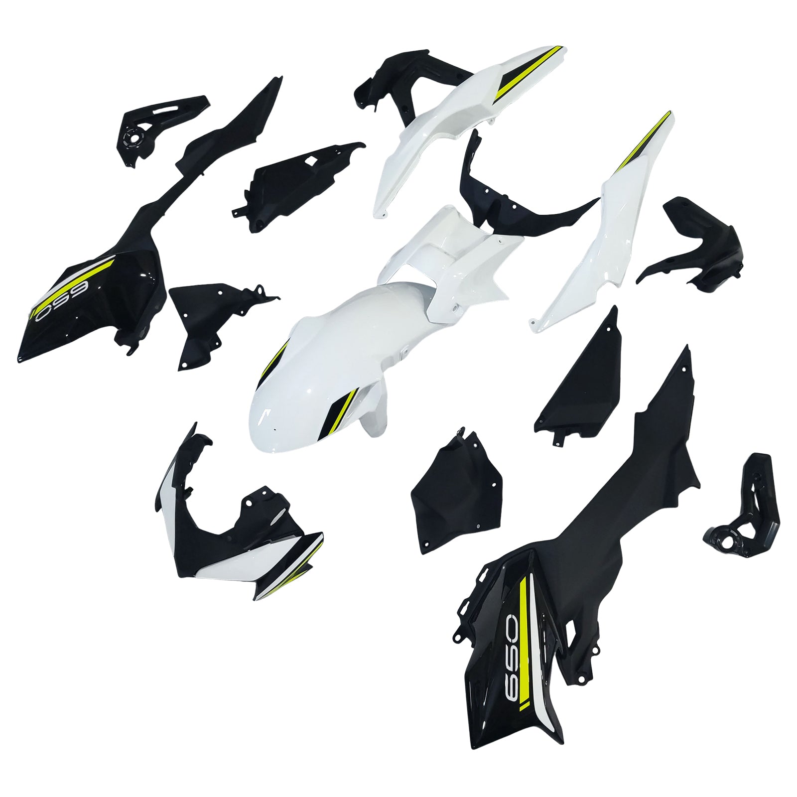 Amotopart 2020-2023 Kawasaki Z650 White Black Green Fairing Kit