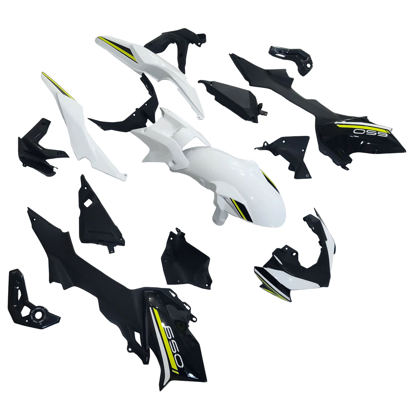 Amotopart 2020-2023 Kawasaki Z650 White Black Green Fairing Kit
