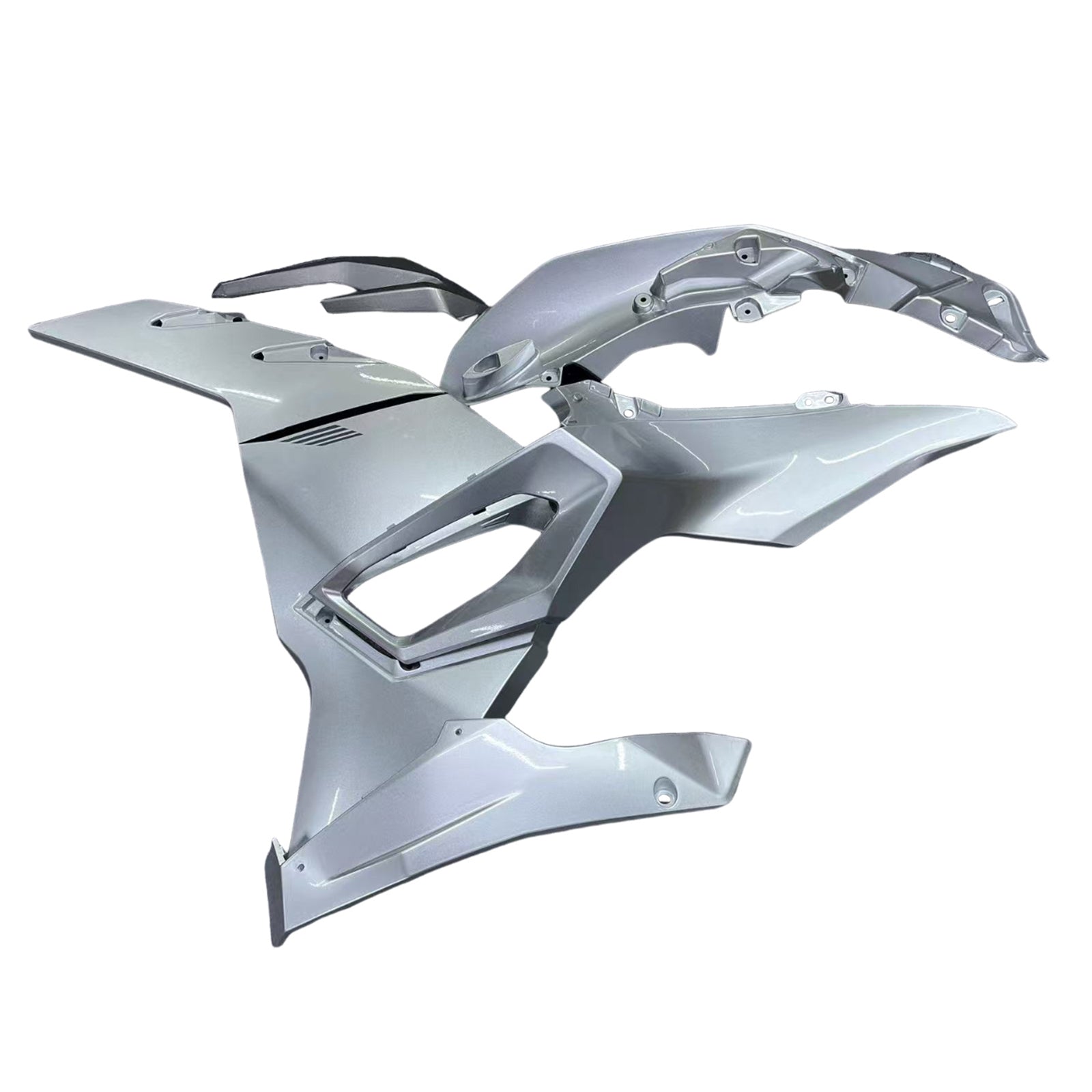 Amotopart 2024-2025 Kawasaki Ninja 500 Metallic Silver Fairing Kit