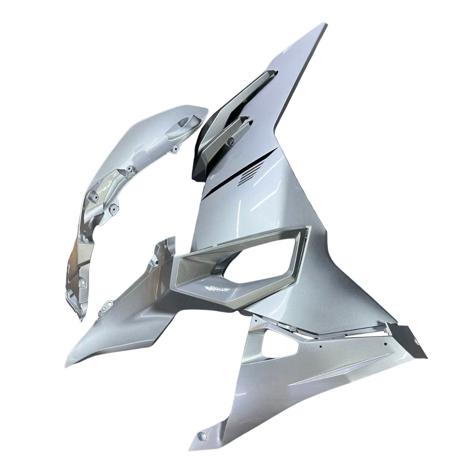 Amotopart 2024-2025 Kawasaki Ninja 500 Metallic Silver Fairing Kit