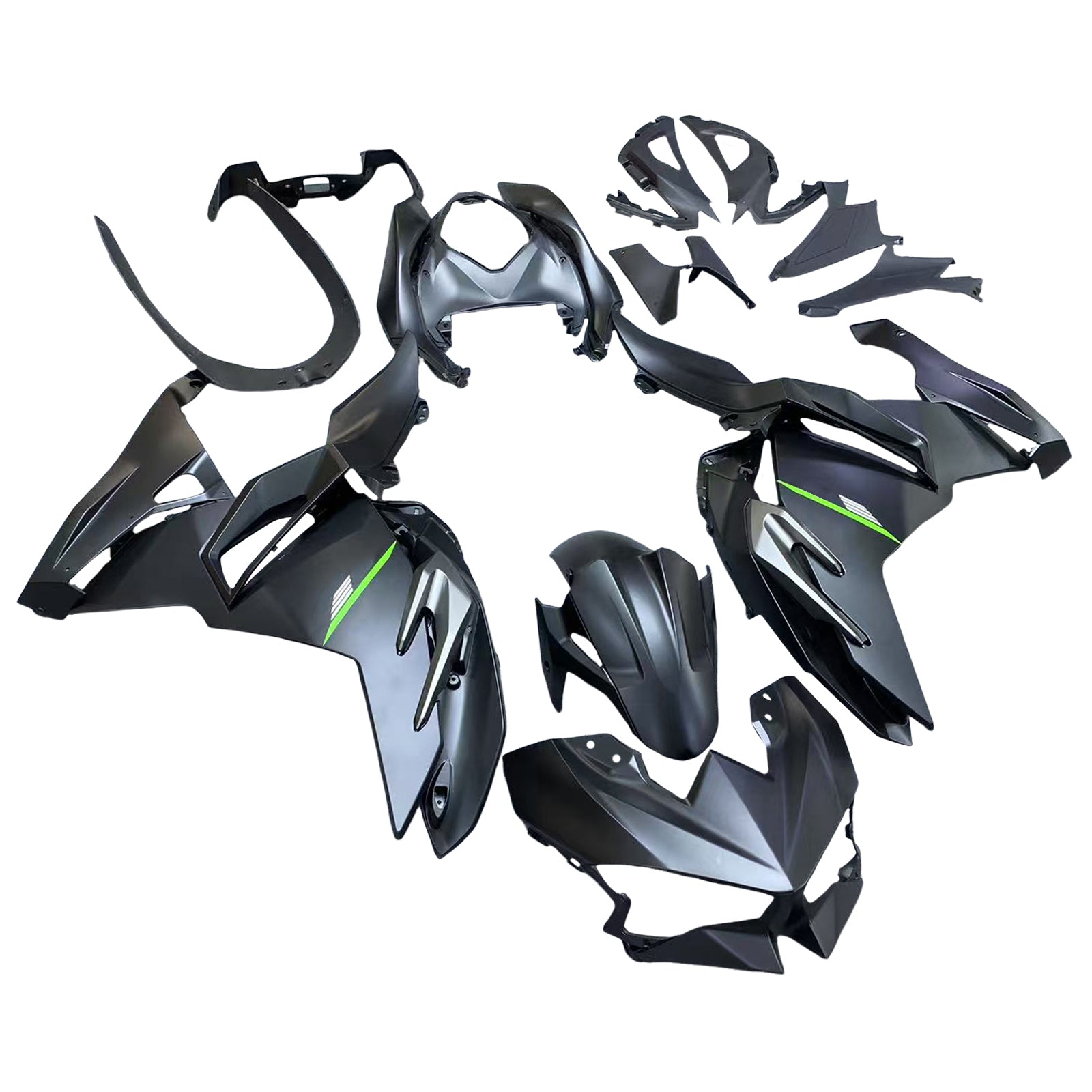 Amotopart 2024-2025 Kawasaki Ninja 500 Matte Black Fairing Kit