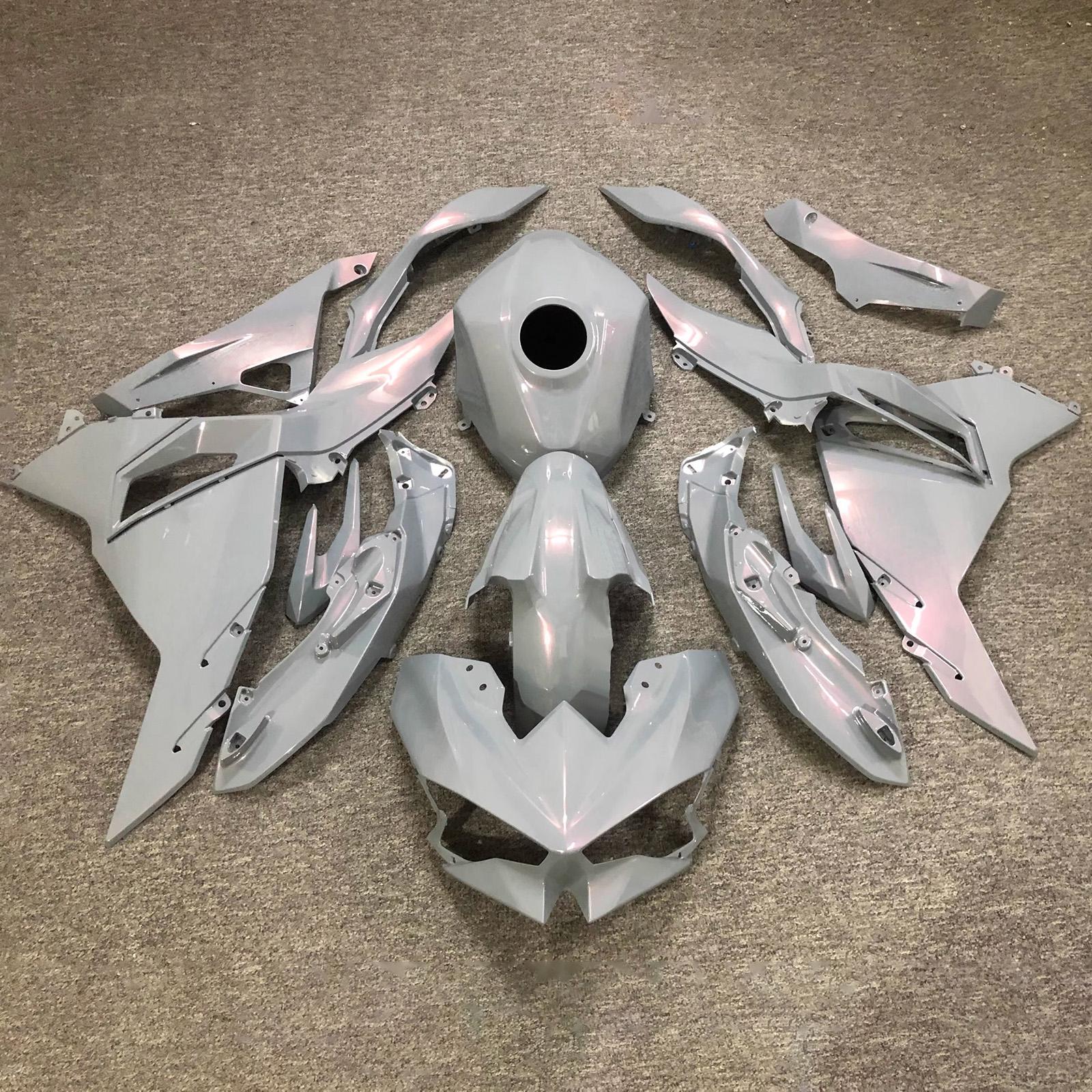 Amotopart 2024-2026 Kawasaki Ninja 500 Glossy Gray Fairing Kit