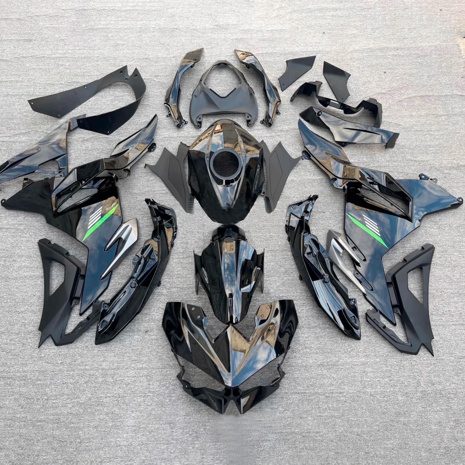 Amotopart 2024-2026 Kawasaki Ninja 500 Glossy Black Fairing Kit