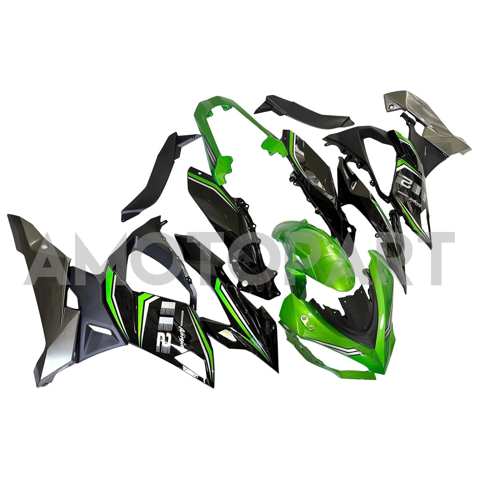 Amotopart 2020-2025 Kawasaki Z1000SX Ninja 1000SX/1100SX Black Green Grey Fairing Kit