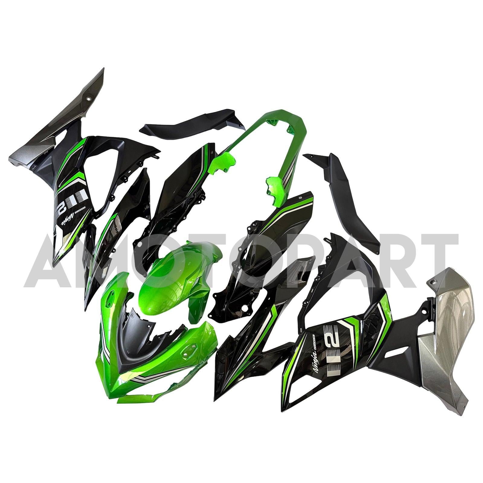 Amotopart 2020-2025 Kawasaki Z1000SX Ninja 1000SX/1100SX Black Green Grey Fairing Kit