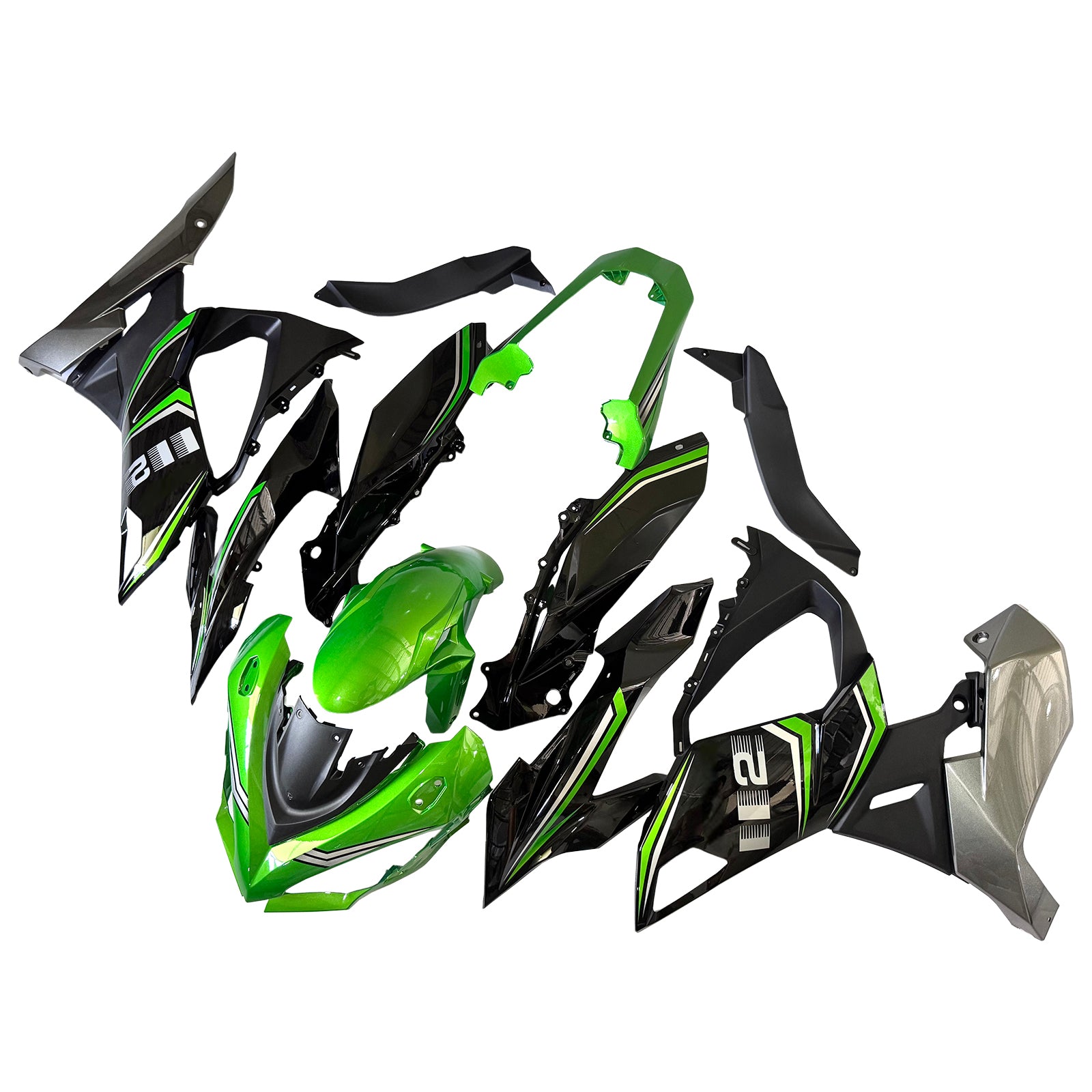 Amotopart 2020-2025 Kawasaki Z1000SX Ninja 1000SX/1100SX Black Green Grey Fairing Kit