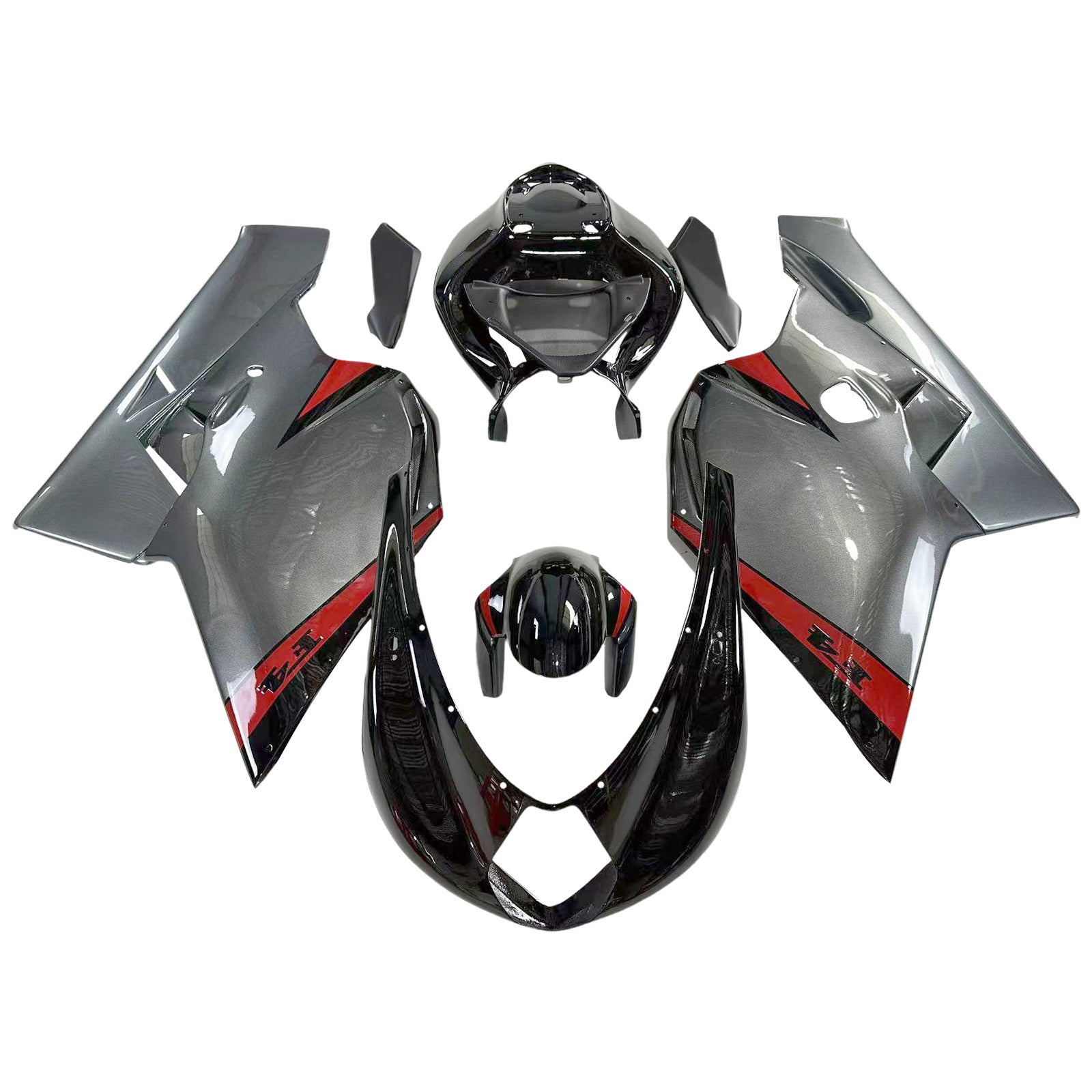 Amotopart 2005-2006 MV Agusta F4 1000 Kit de carenado gris y negro