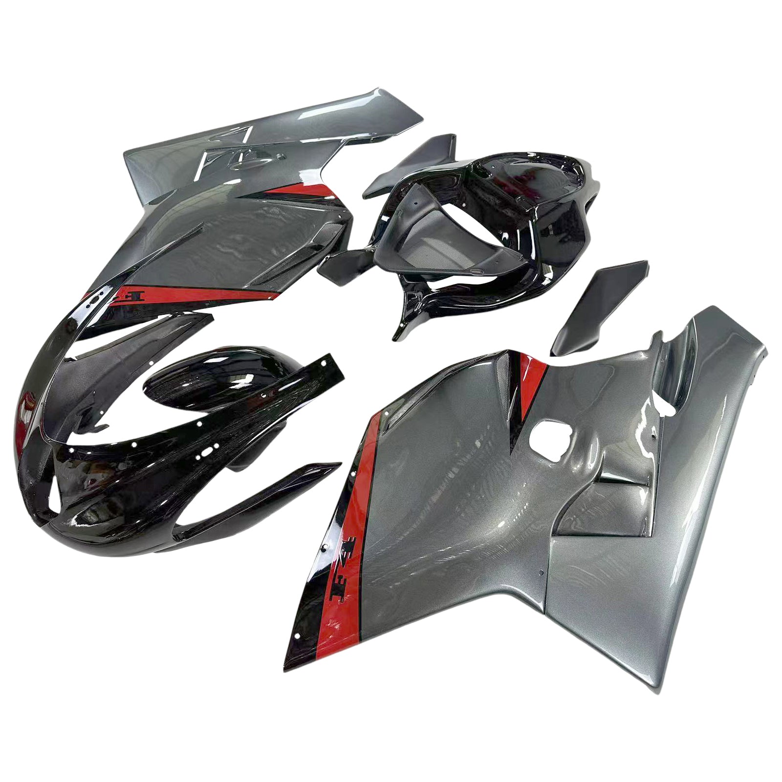 Amotopart 2005-2006 MV Agusta F4 1000 Kit de carenado gris y negro