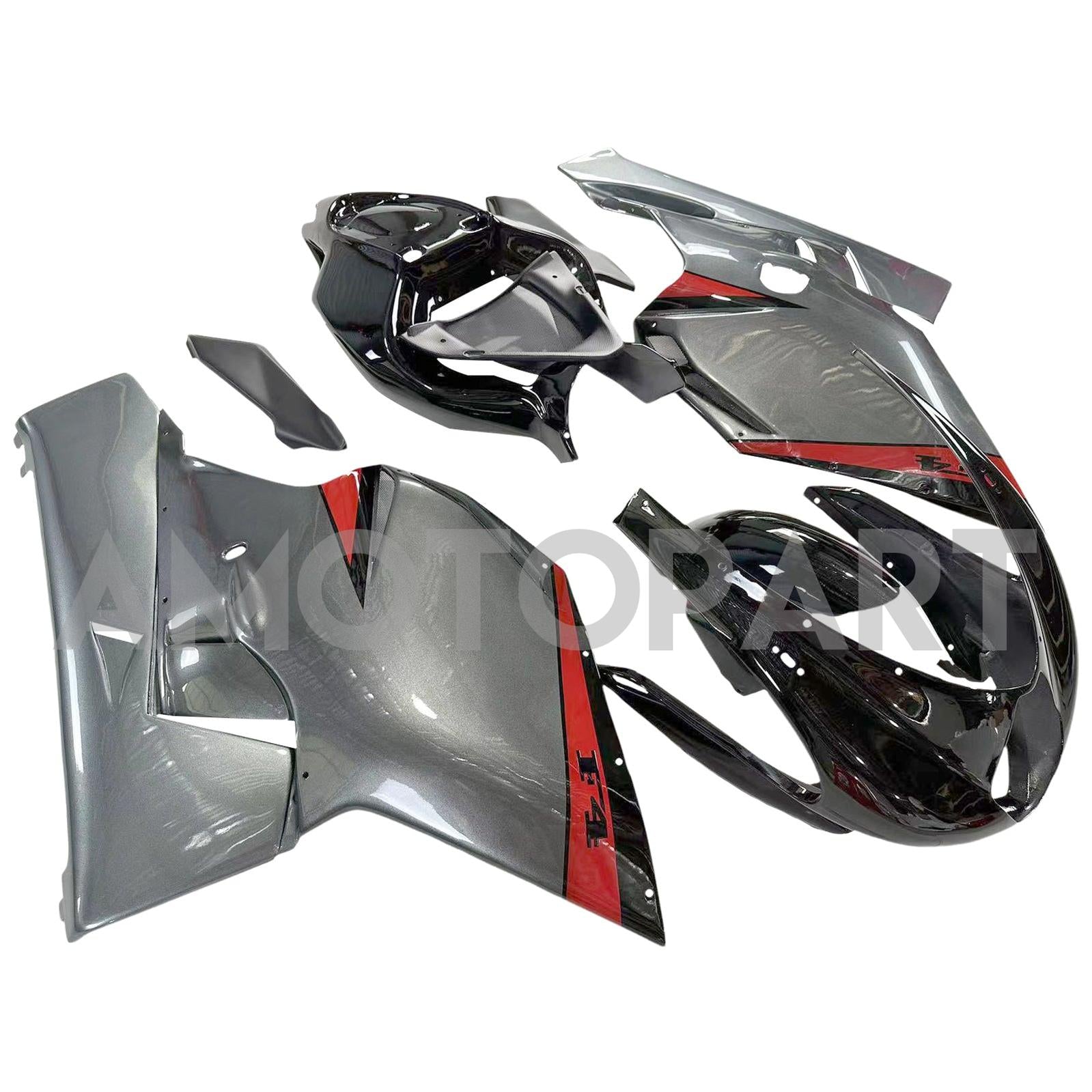 Amotopart 2005–2006 MV Agusta F4 1000 Grau&Schwarzes Verkleidungsset