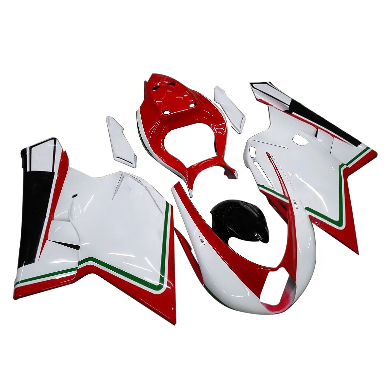 Amotopart 2005-2007 MV Agusta F4 1000 Rouge&WKit de carénage White Style2