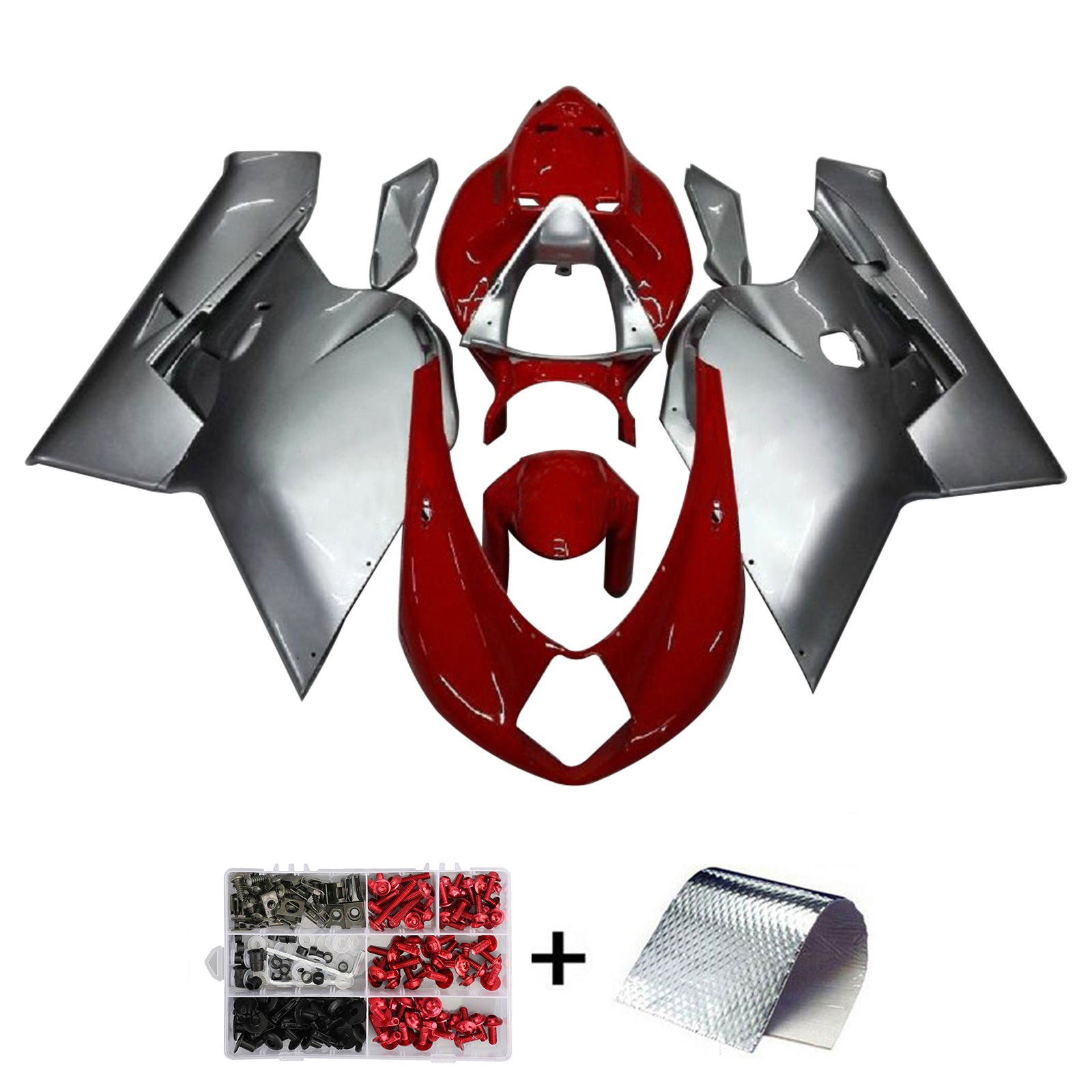 Amotopart 2005–2006 MV Agusta F4 1000 Rot&Verkleidungssatz Silver Style2