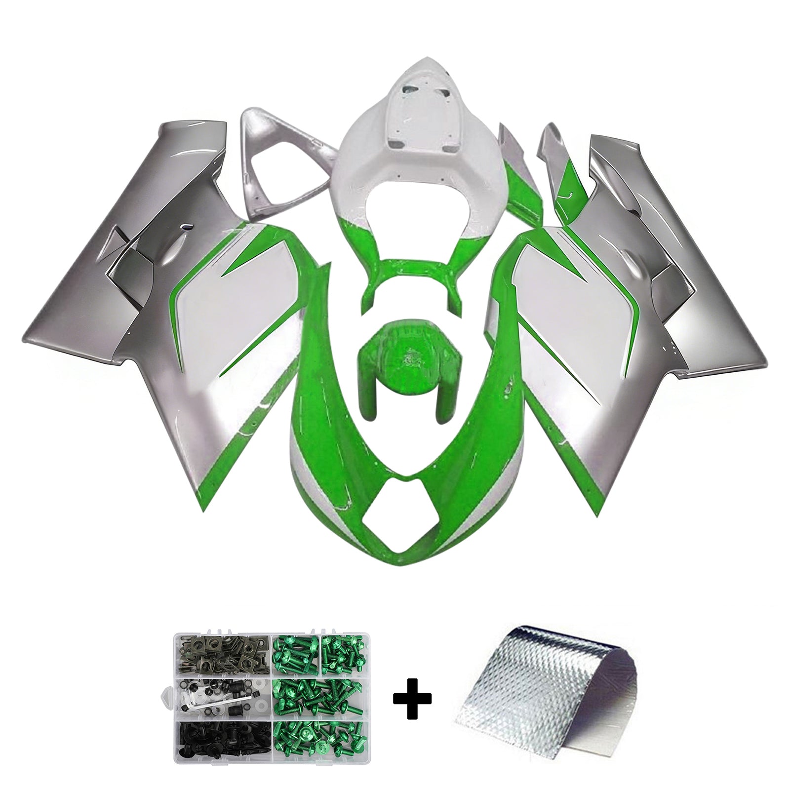 Amotopart 2005-2007 MV Agusta F4 1000 Green&Silver Fairing Kit