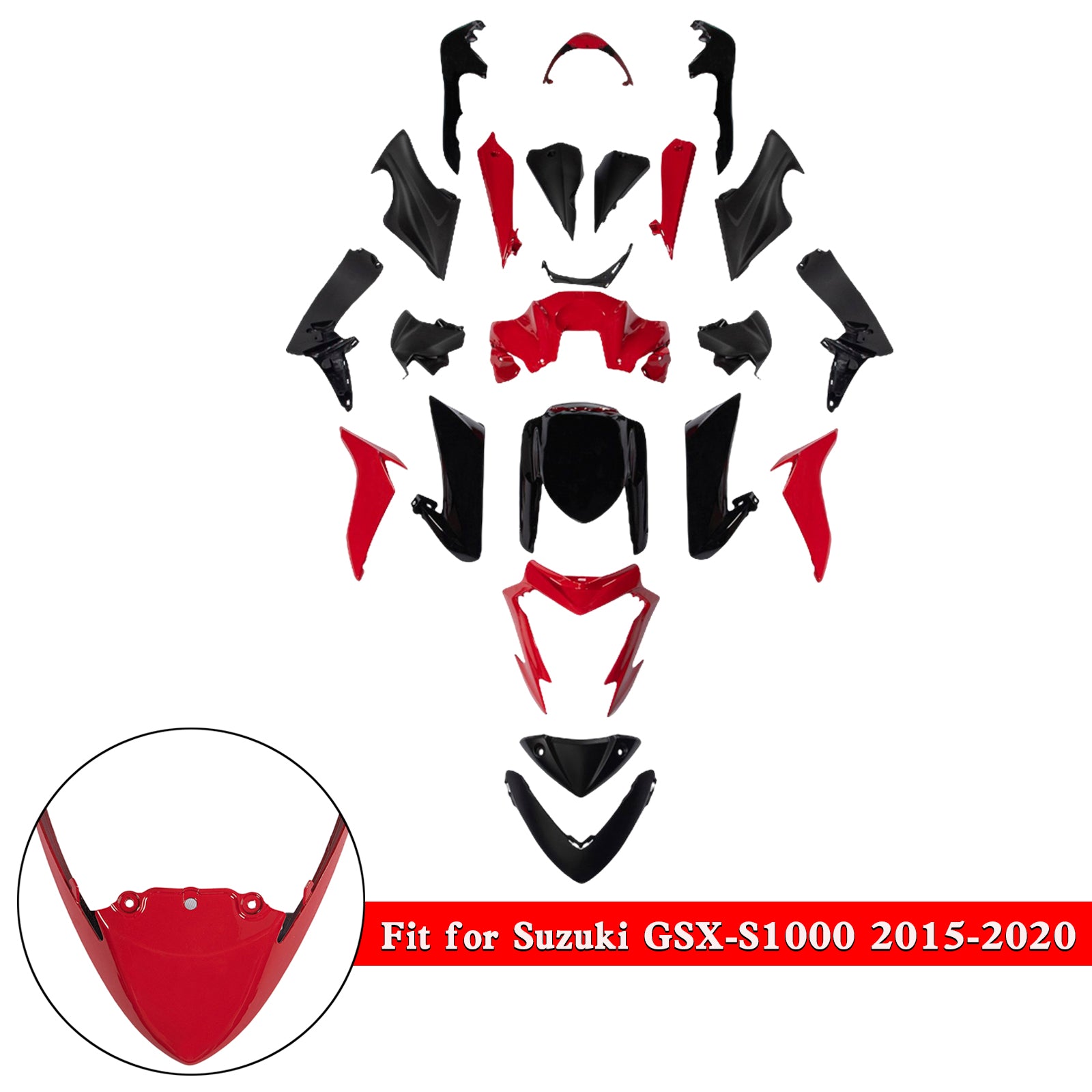 Amotopart 2015-2020 Suzuki GSX-S 1000 Red Fairing Kit