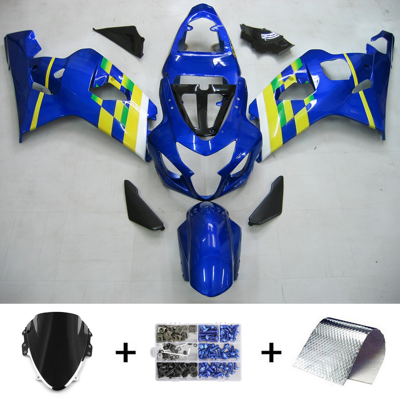 Amotopart 2004-2005 GSXR600750 Suzuki Fairing Blue Kit