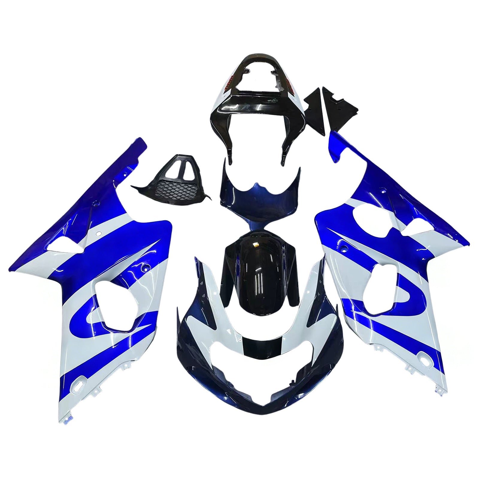 Amotopart 2000-2002 Suzuki GSXR1000 Fairing Blue & White Style3 Kit