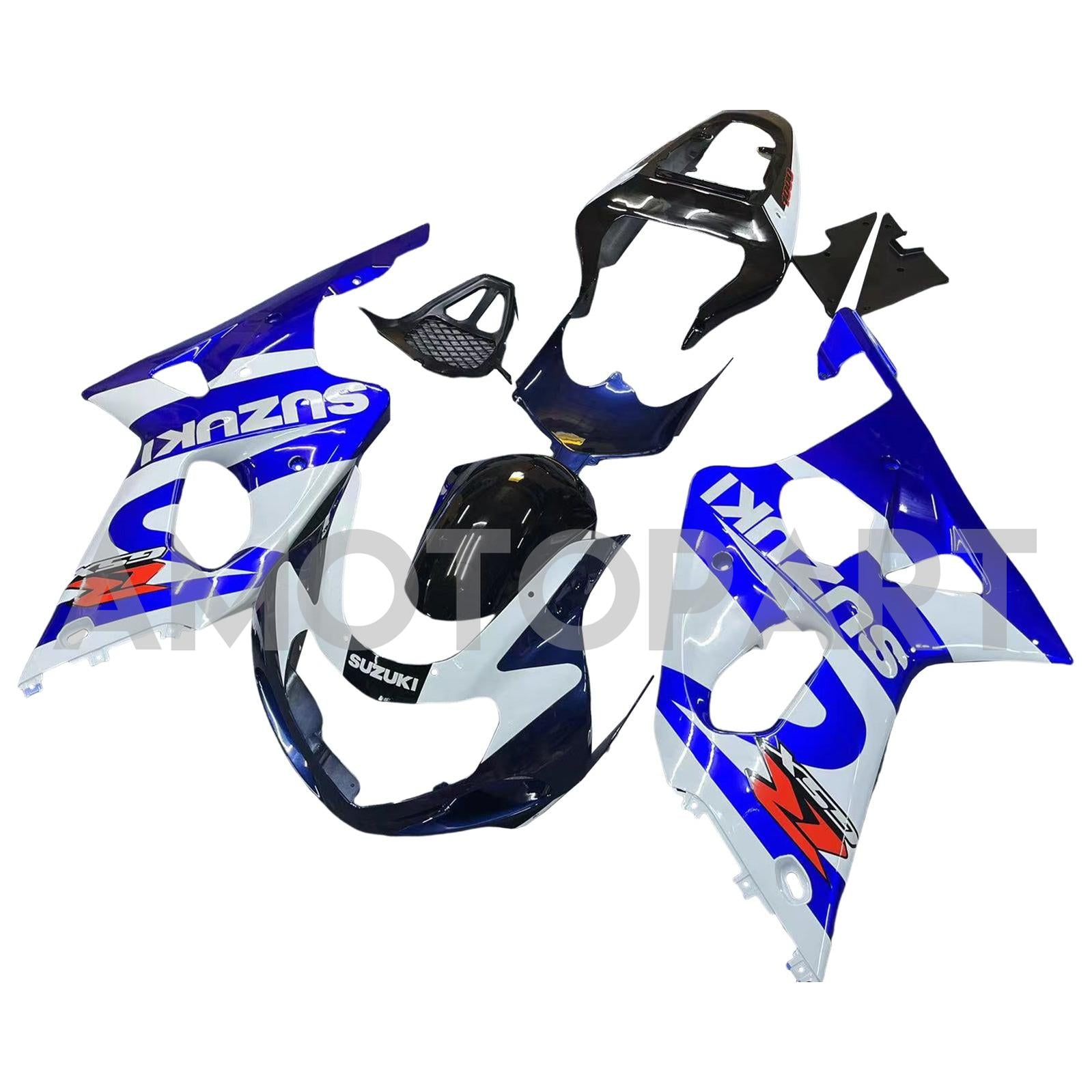 Amotopart 2000-2002 Suzuki GSXR1000 Fairing Blue&White Style3 Kit