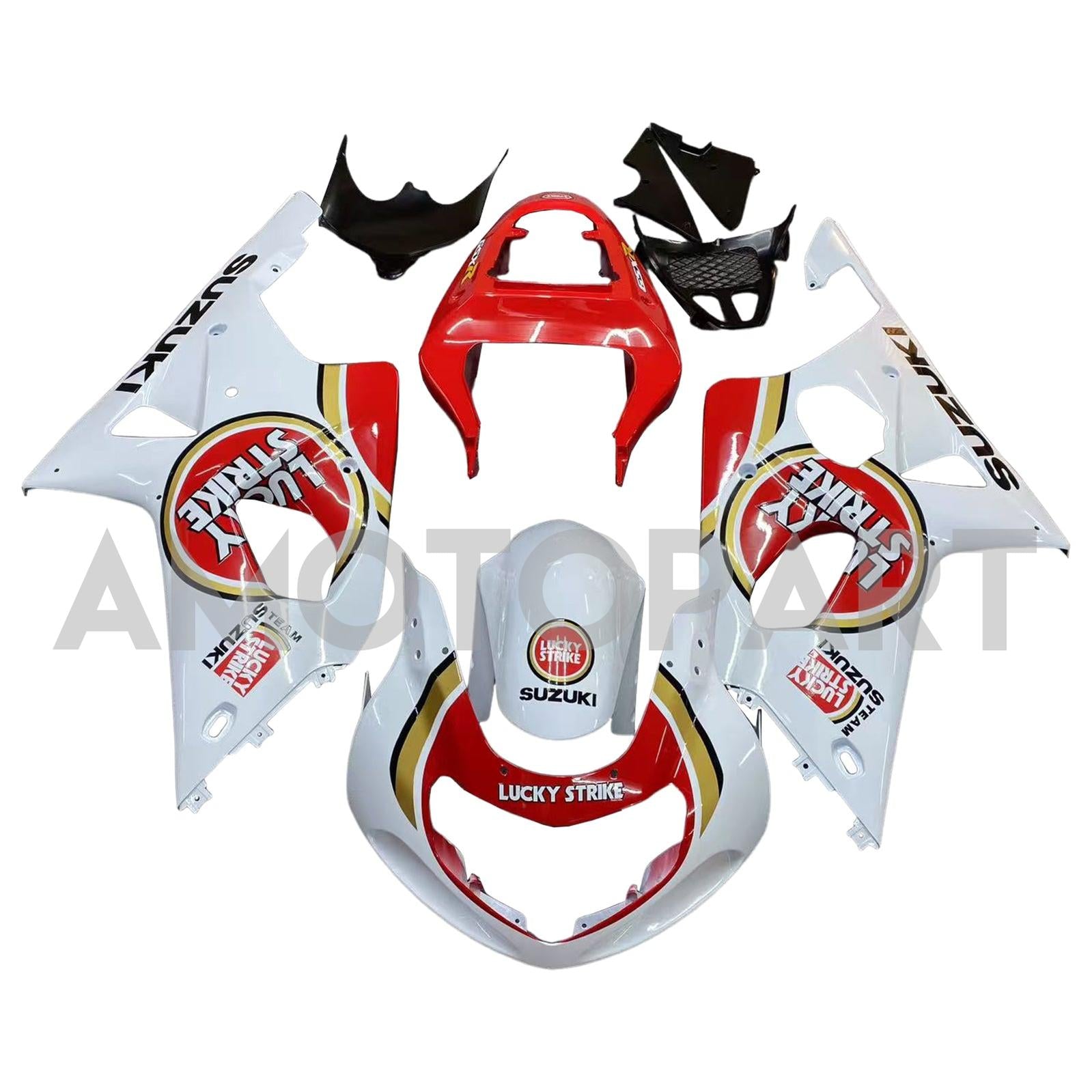 Amotopart 2000-2002 Suzuki GSXR1000 Fairing White&Red Kit