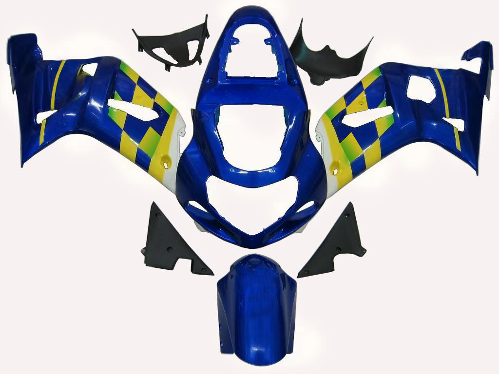Amotopart 2000-2002 Suzuki GSXR1000 Fairing Blue&Yellow Kit