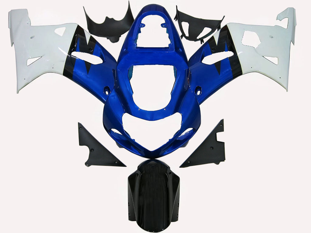Amotopart 2000-2002 Suzuki GSXR1000 Fairing Blue&White Style2 Kit