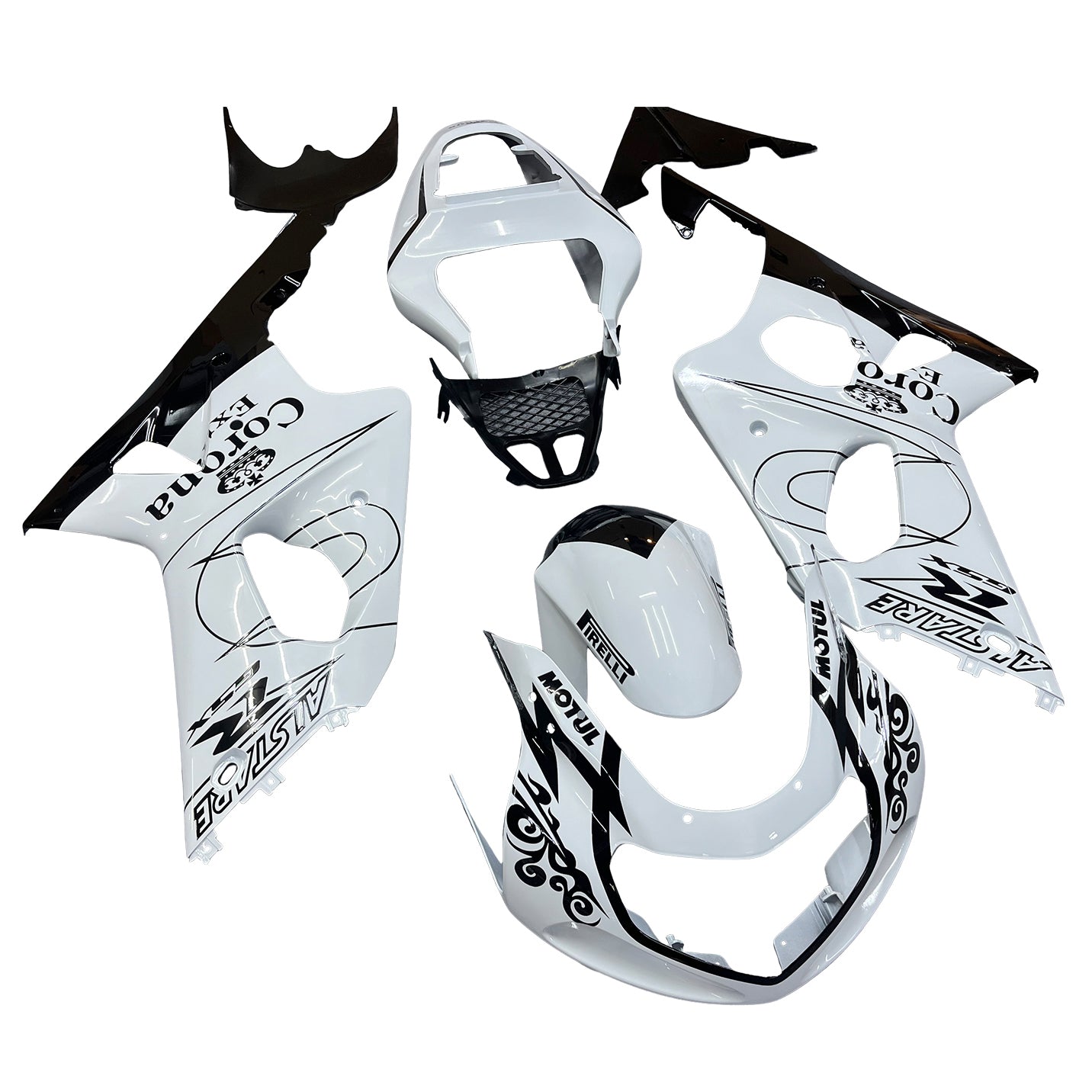 Amotopart 2000-2002 Suzuki GSXR1000 Fairing White Kit