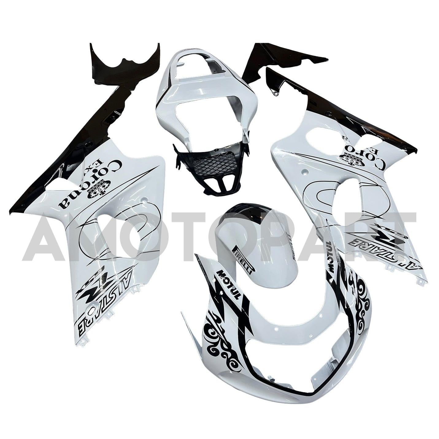 Amotopart 2000-2002 Suzuki GSXR1000 Fairing White Kit