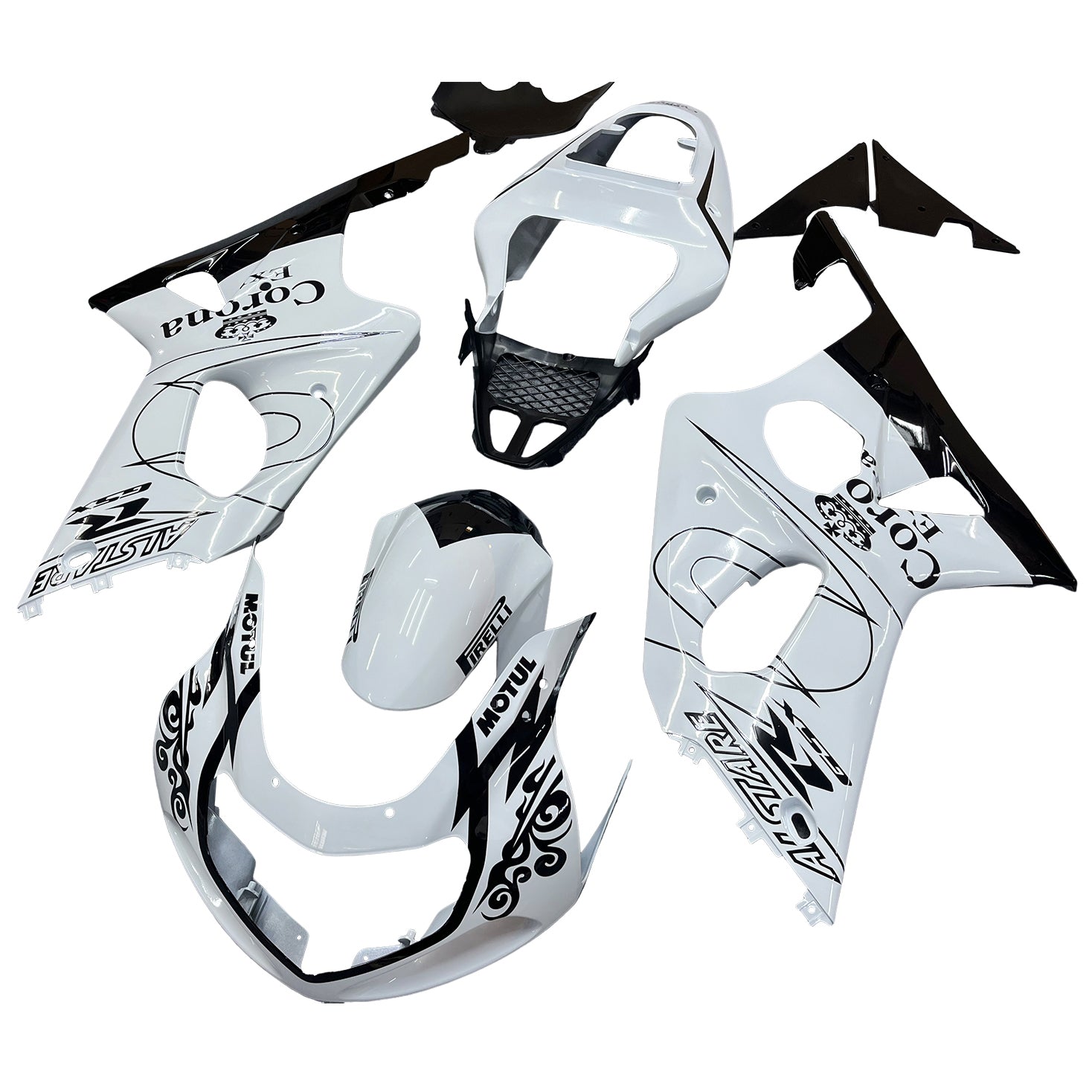 Amotopart 2000-2002 Suzuki GSXR1000 Fairing White Kit